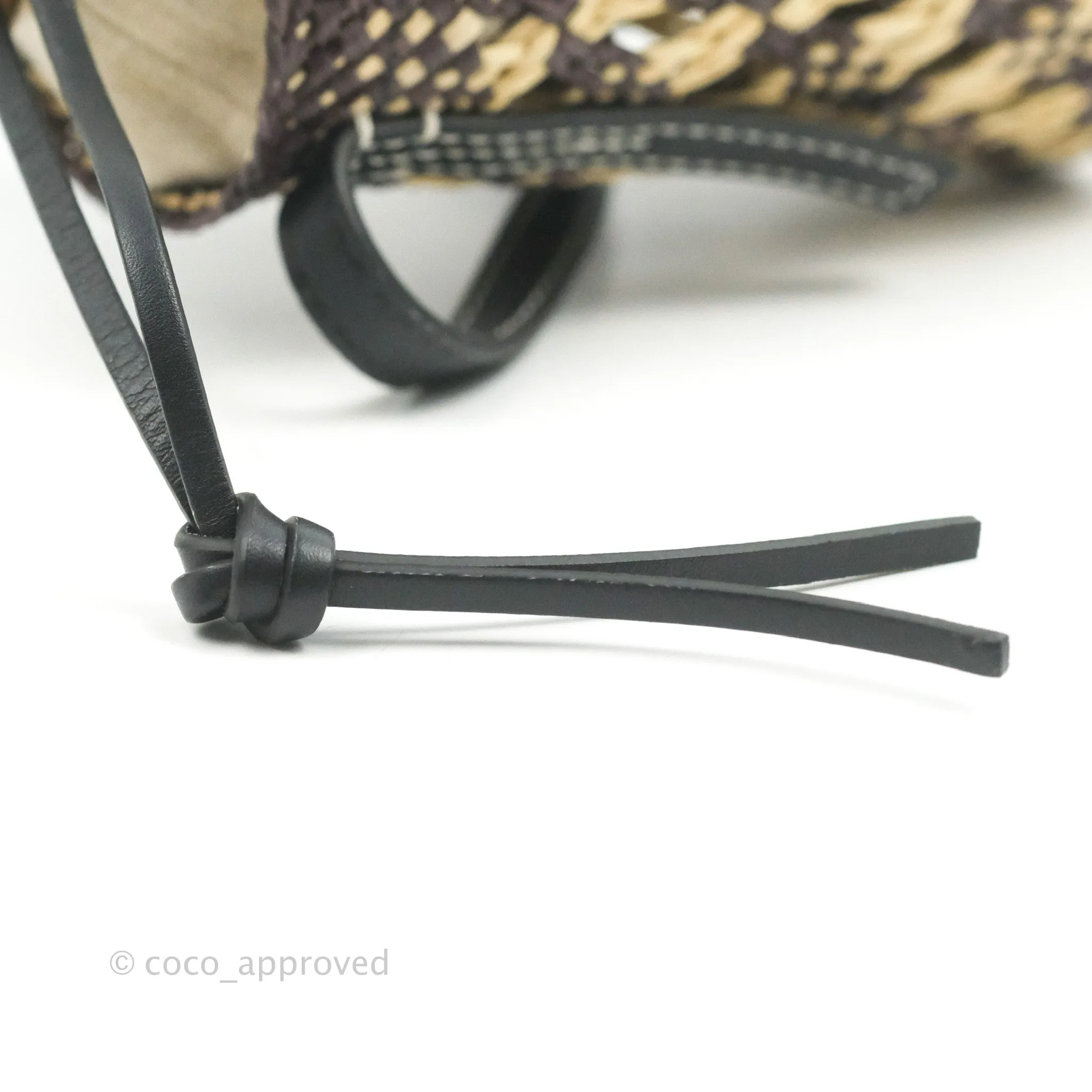 Loewe Cylinder Pocket In Raffia and Calfskin