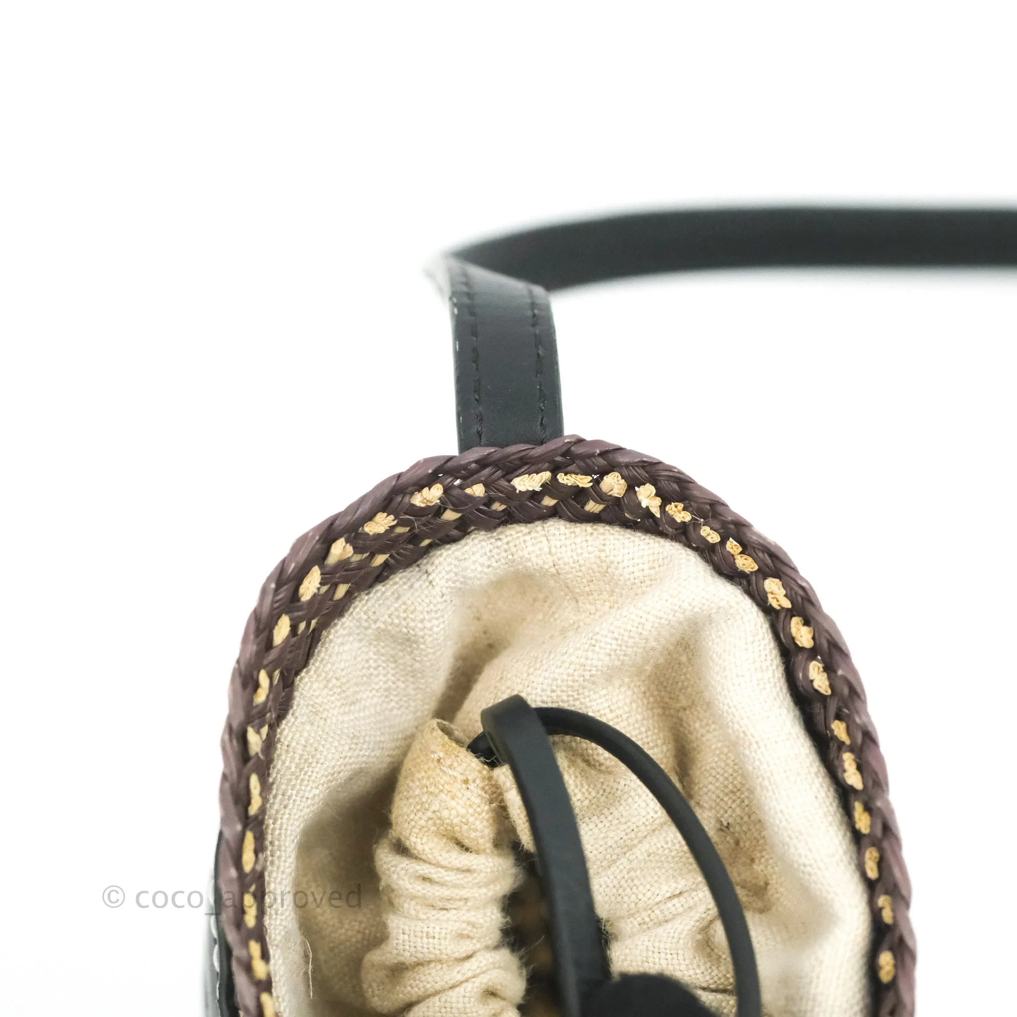 Loewe Cylinder Pocket In Raffia and Calfskin