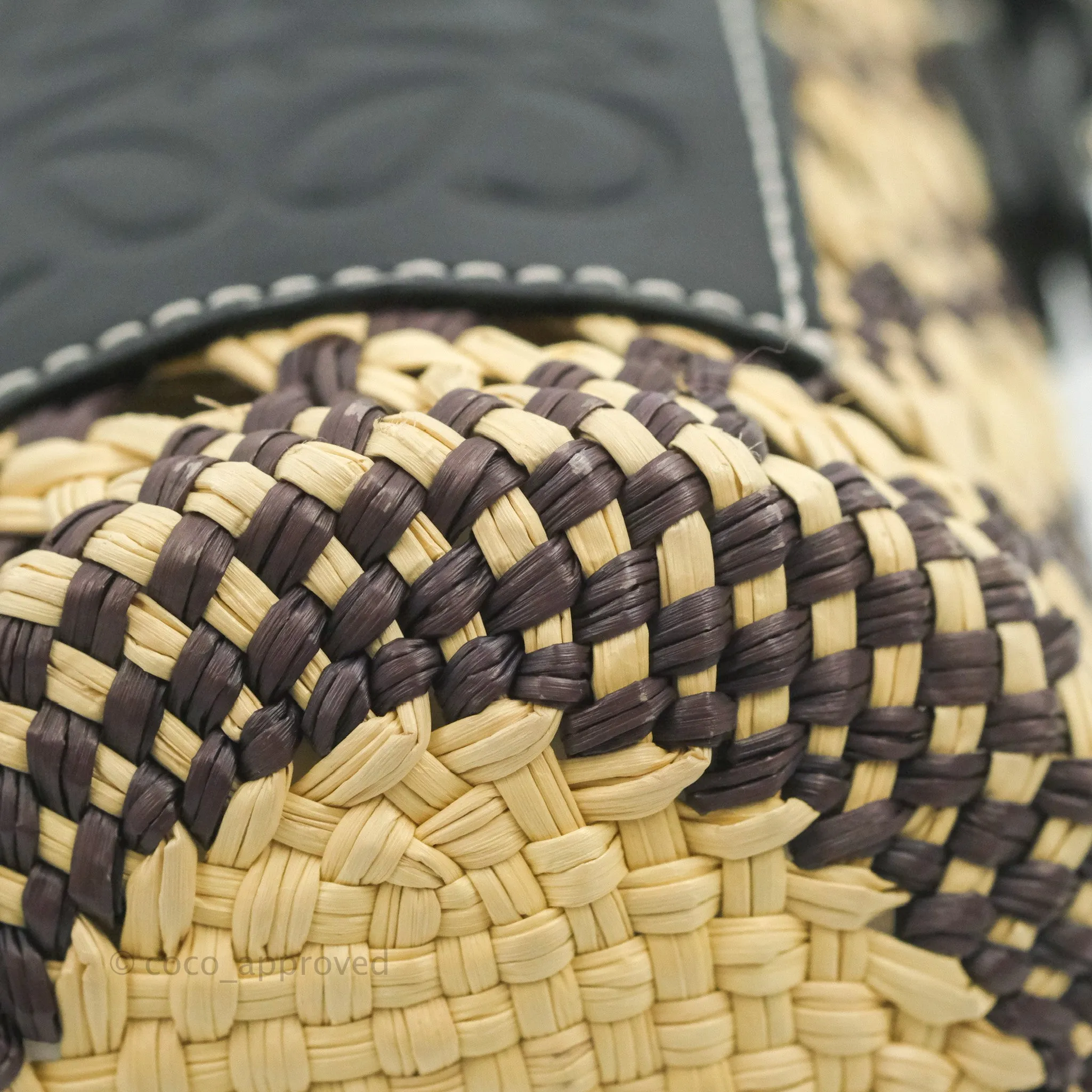 Loewe Cylinder Pocket In Raffia and Calfskin