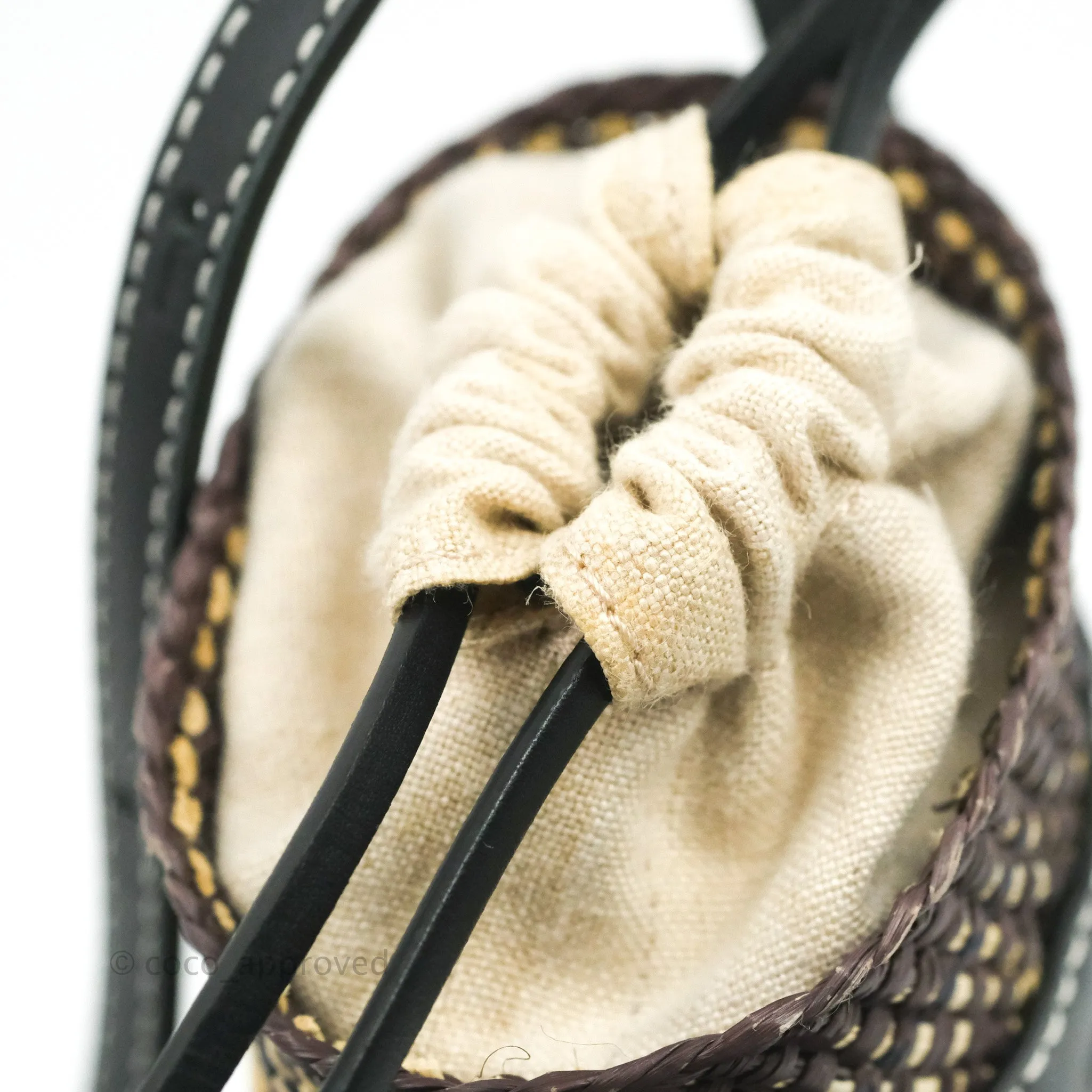 Loewe Cylinder Pocket In Raffia and Calfskin