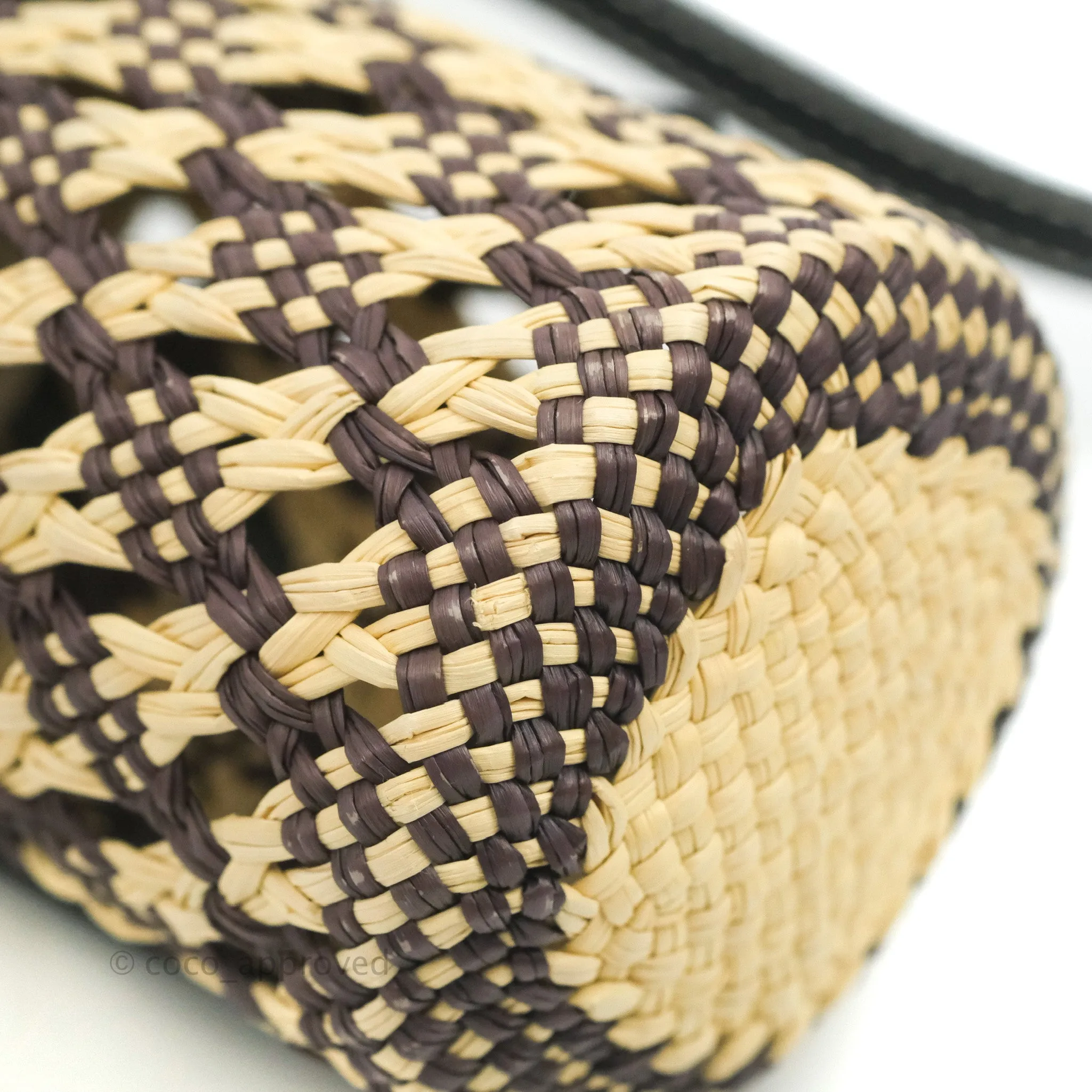 Loewe Cylinder Pocket In Raffia and Calfskin