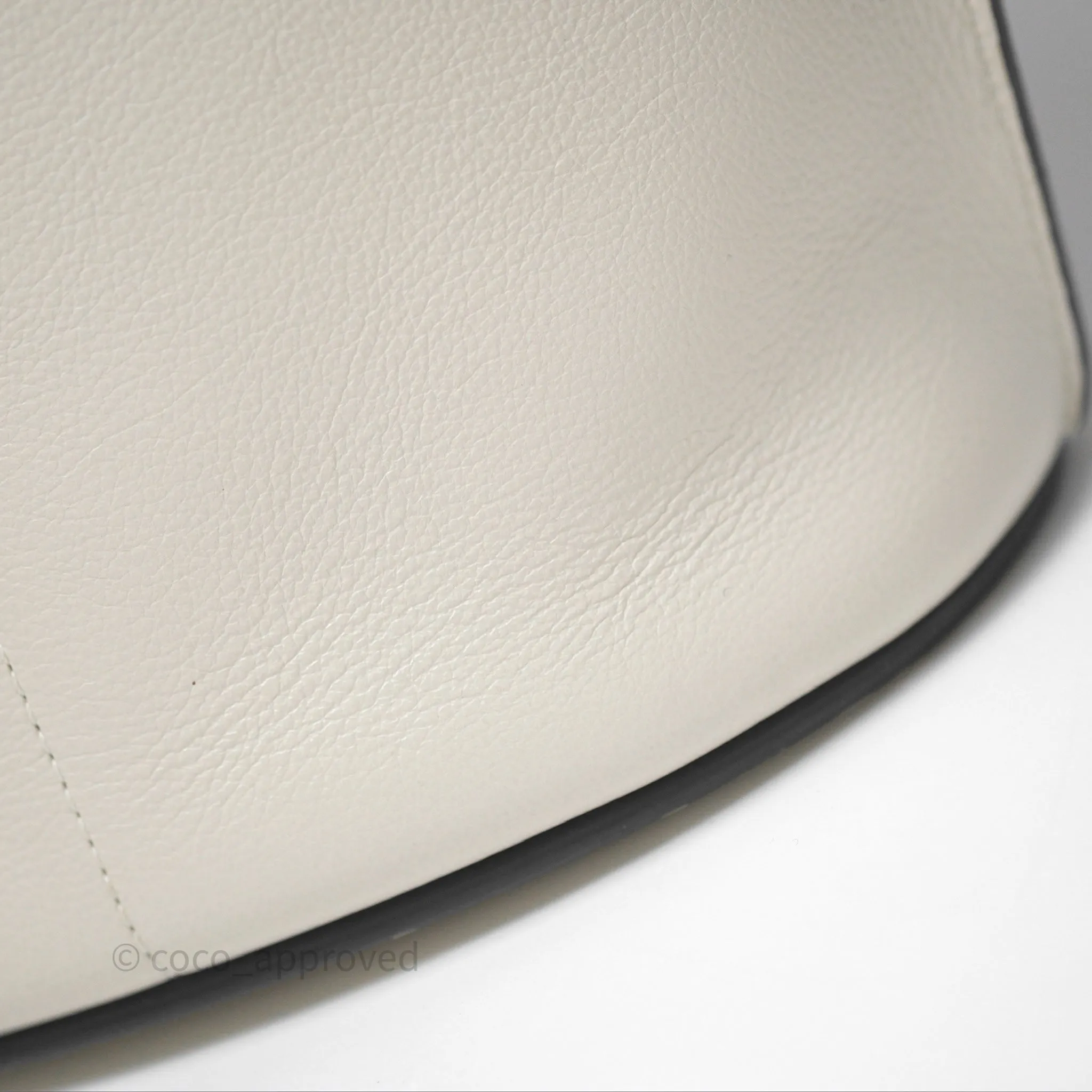 Loewe Gate Bucket Handle Bag Soft White Grained Calfskin