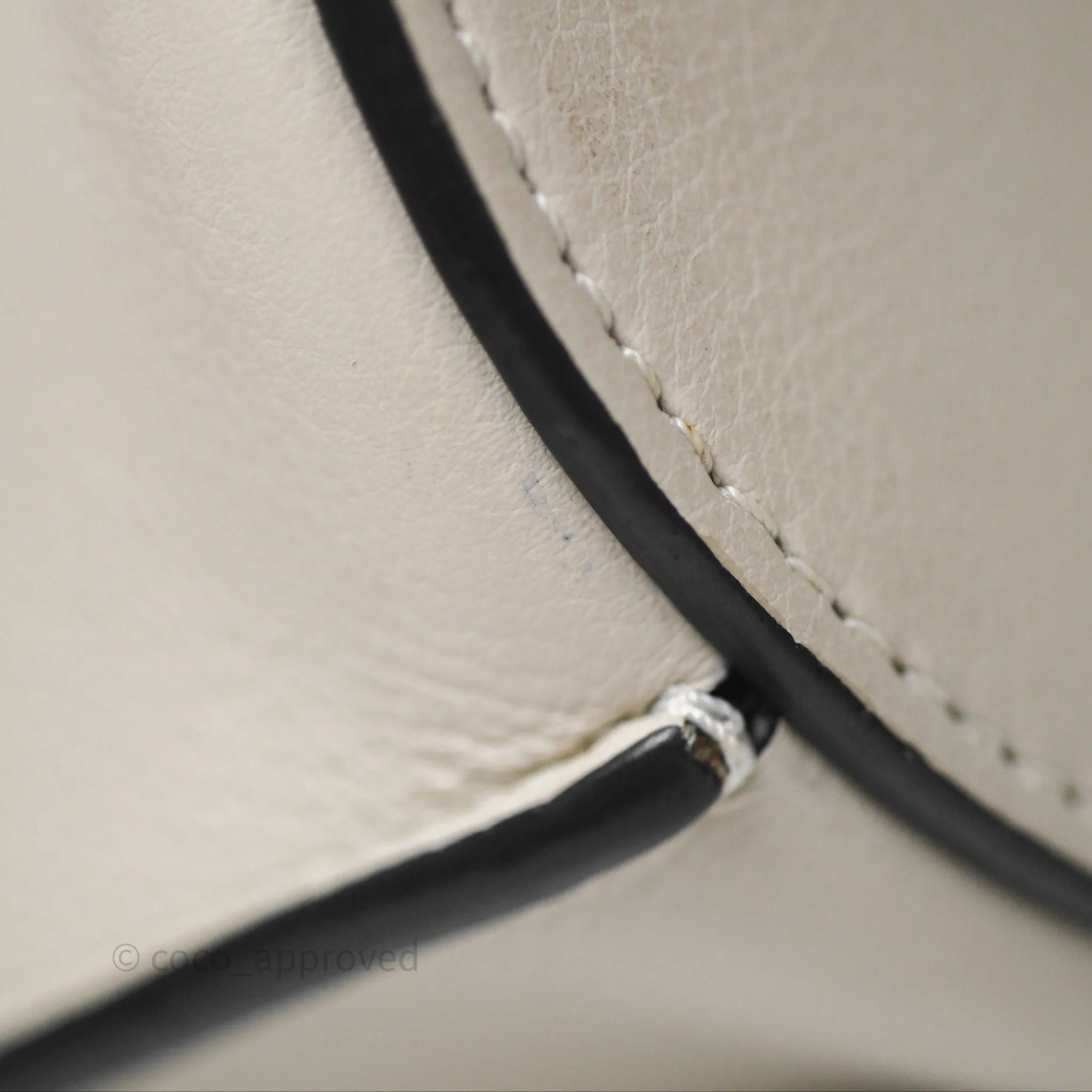 Loewe Gate Bucket Handle Bag Soft White Grained Calfskin