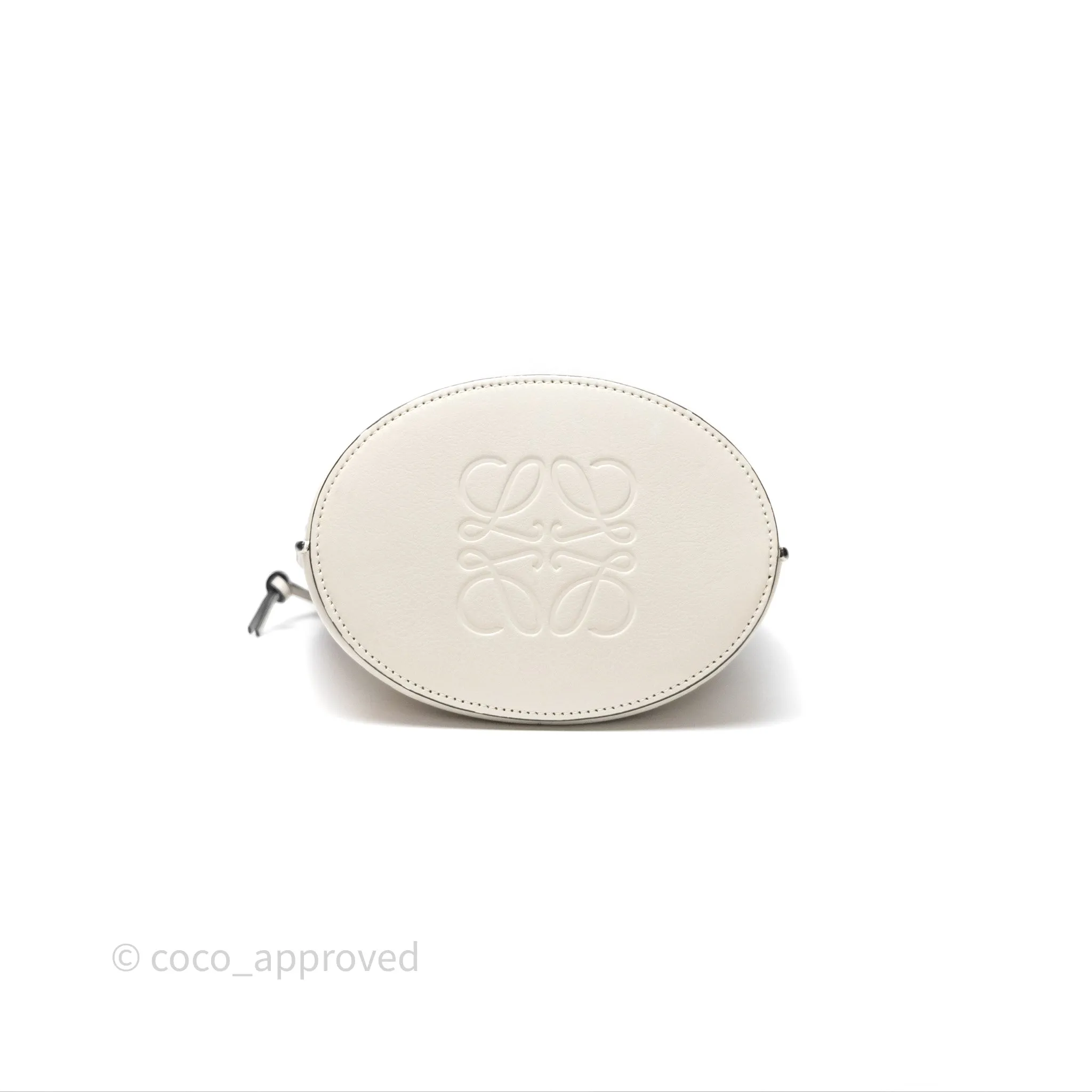 Loewe Gate Bucket Handle Bag Soft White Grained Calfskin