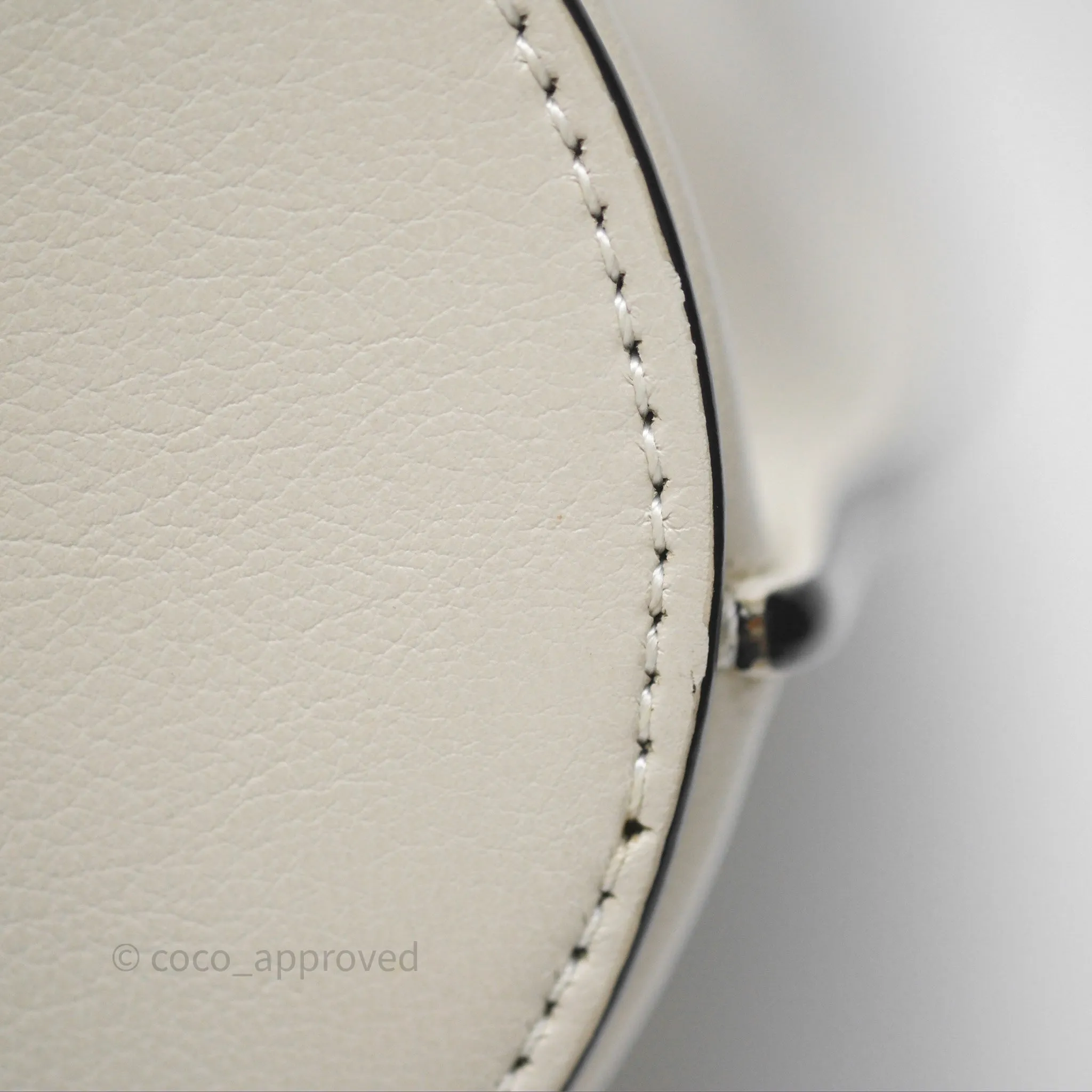 Loewe Gate Bucket Handle Bag Soft White Grained Calfskin