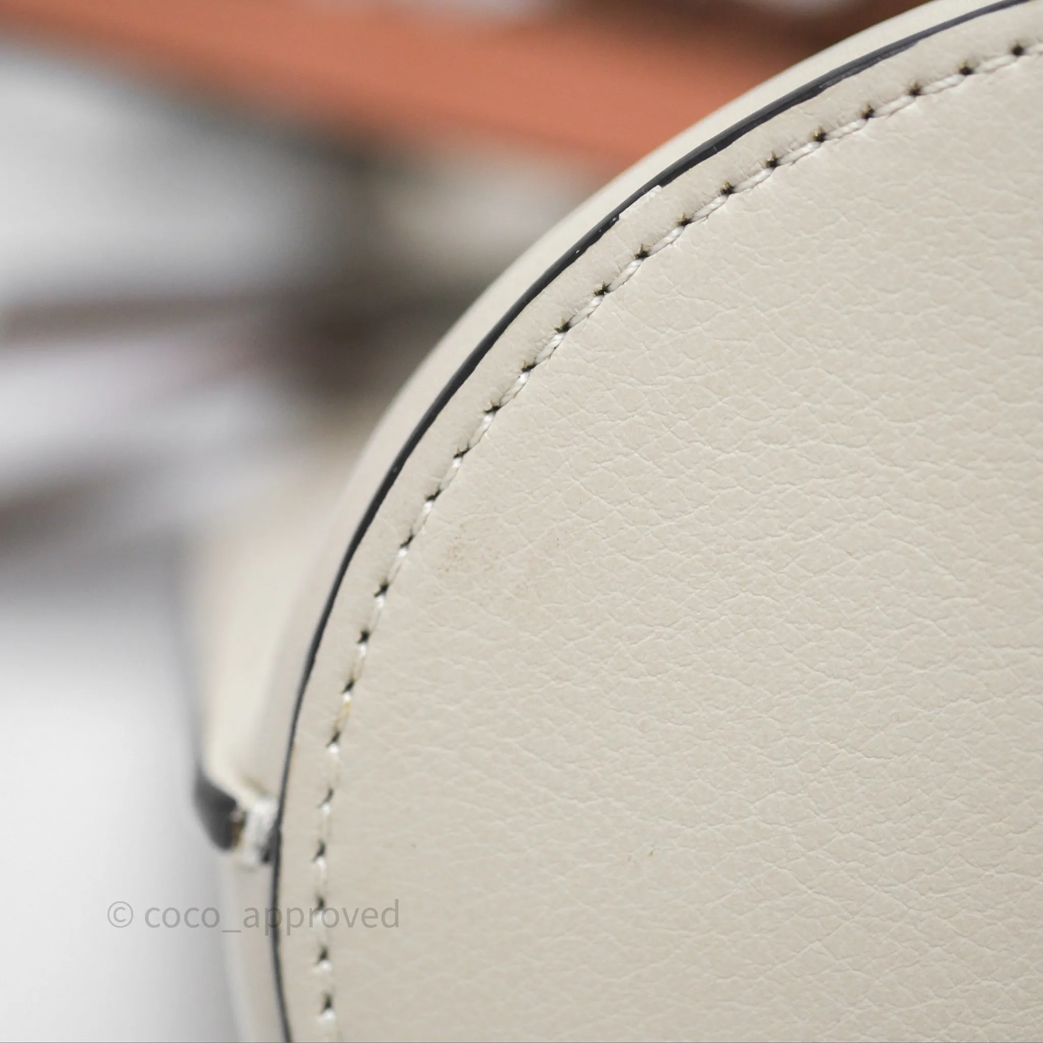 Loewe Gate Bucket Handle Bag Soft White Grained Calfskin
