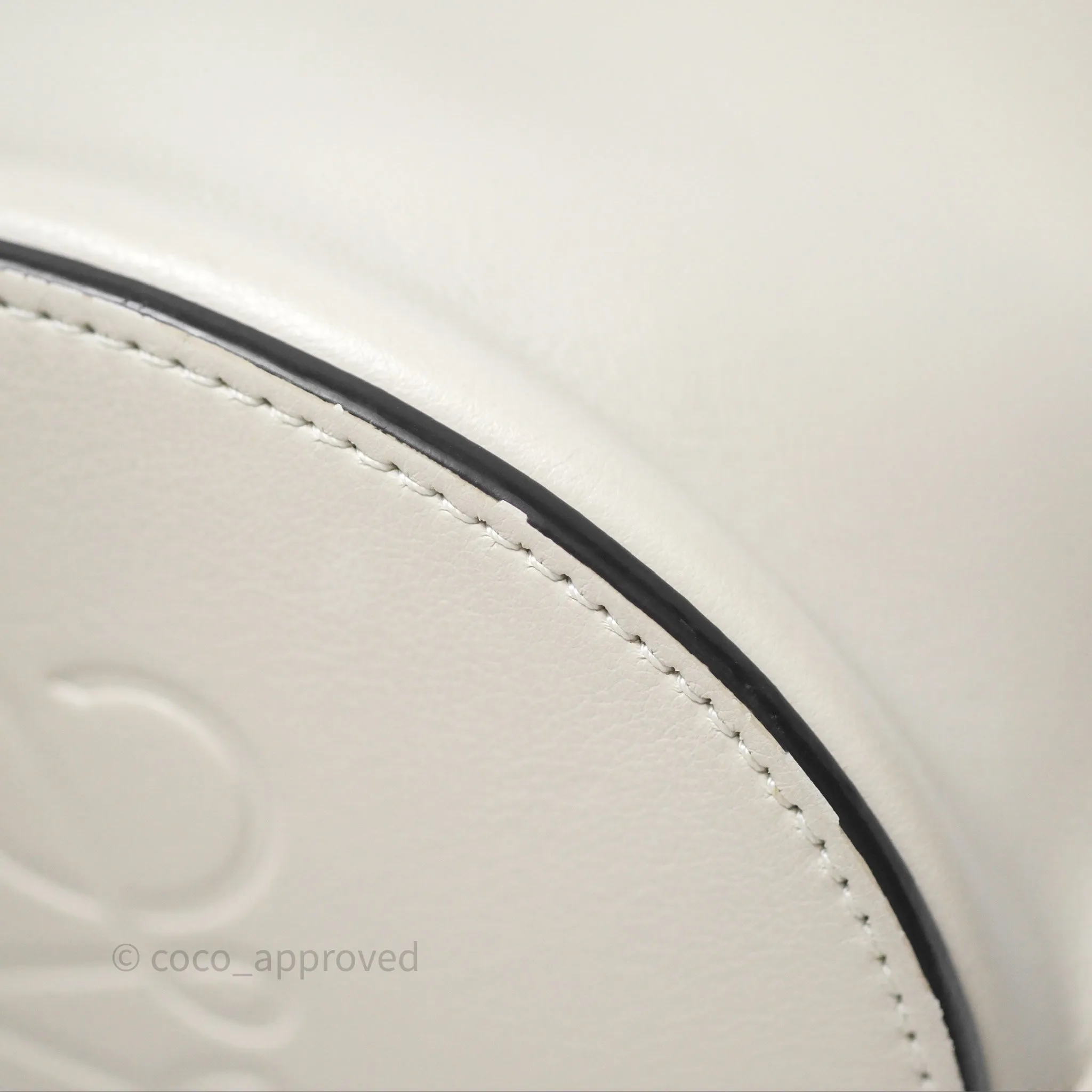 Loewe Gate Bucket Handle Bag Soft White Grained Calfskin