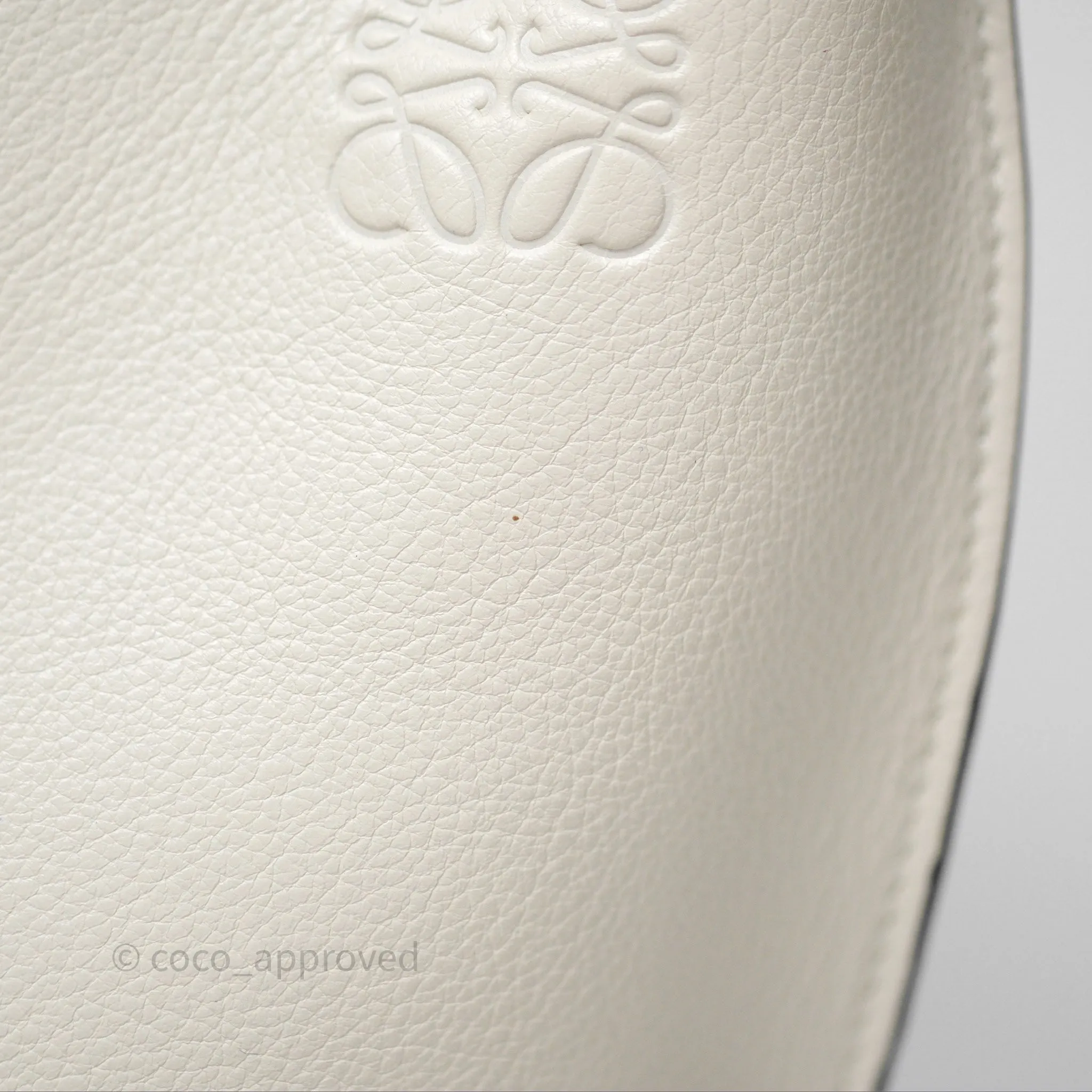 Loewe Gate Bucket Handle Bag Soft White Grained Calfskin