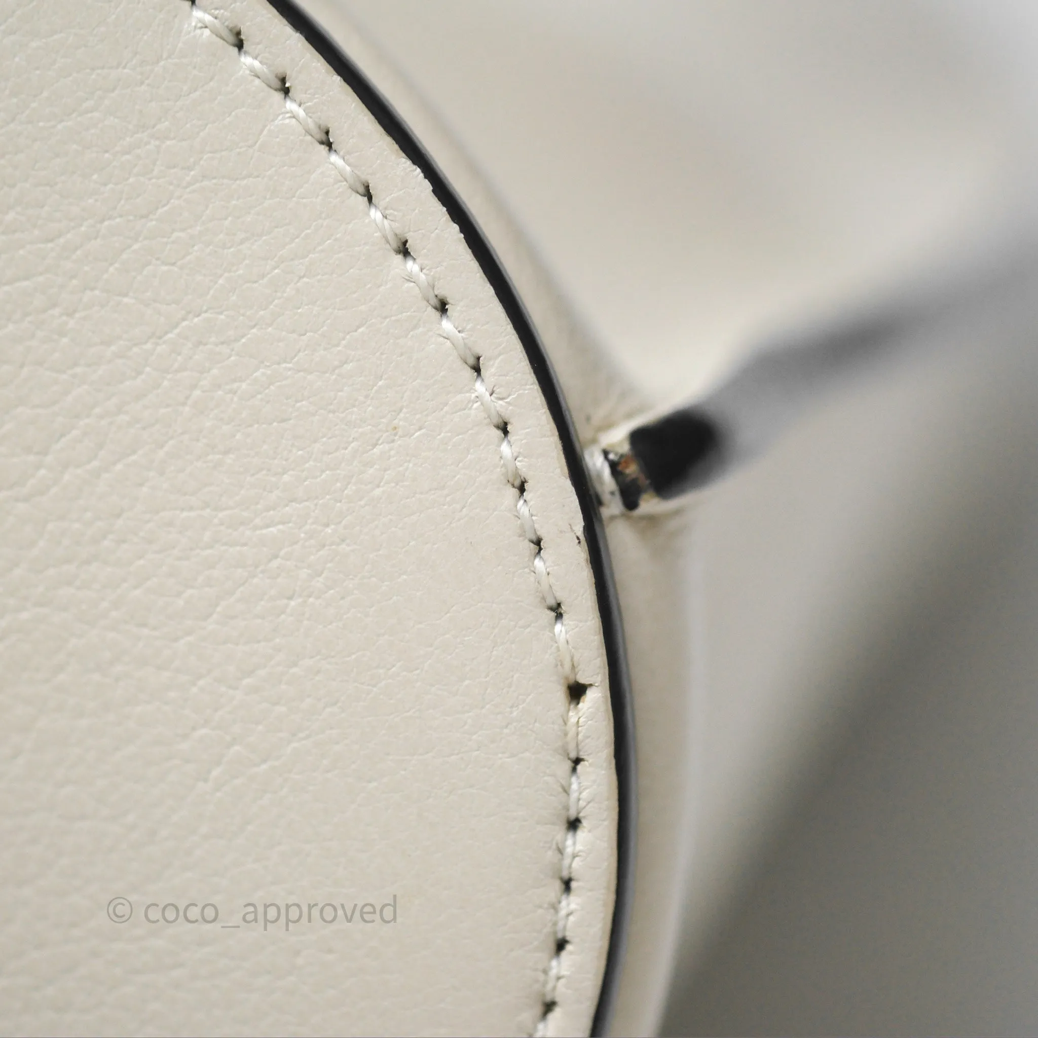 Loewe Gate Bucket Handle Bag Soft White Grained Calfskin