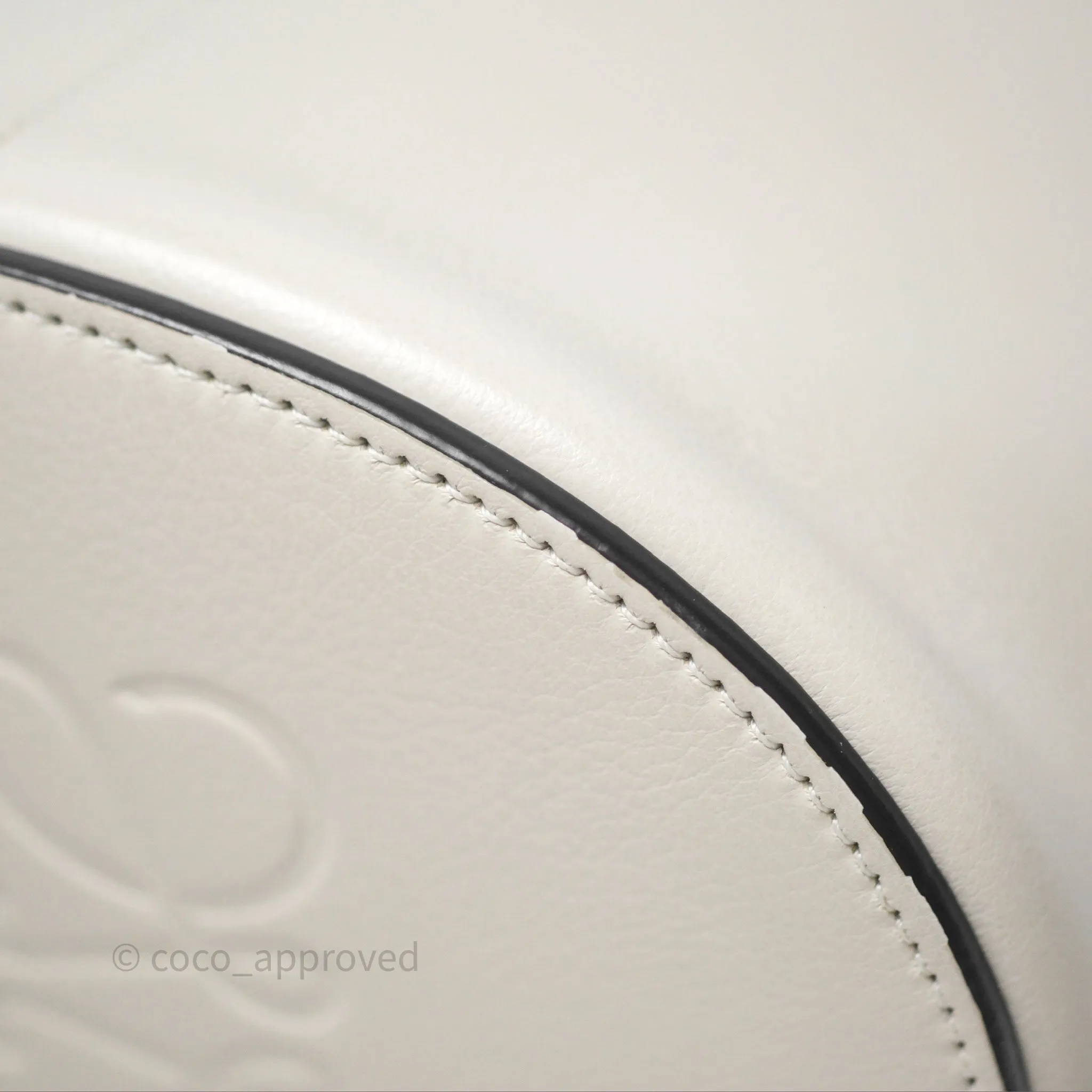 Loewe Gate Bucket Handle Bag Soft White Grained Calfskin