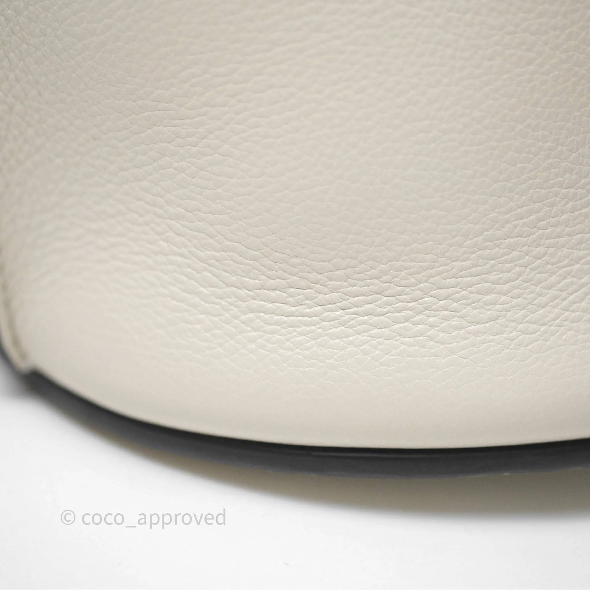 Loewe Gate Bucket Handle Bag Soft White Grained Calfskin