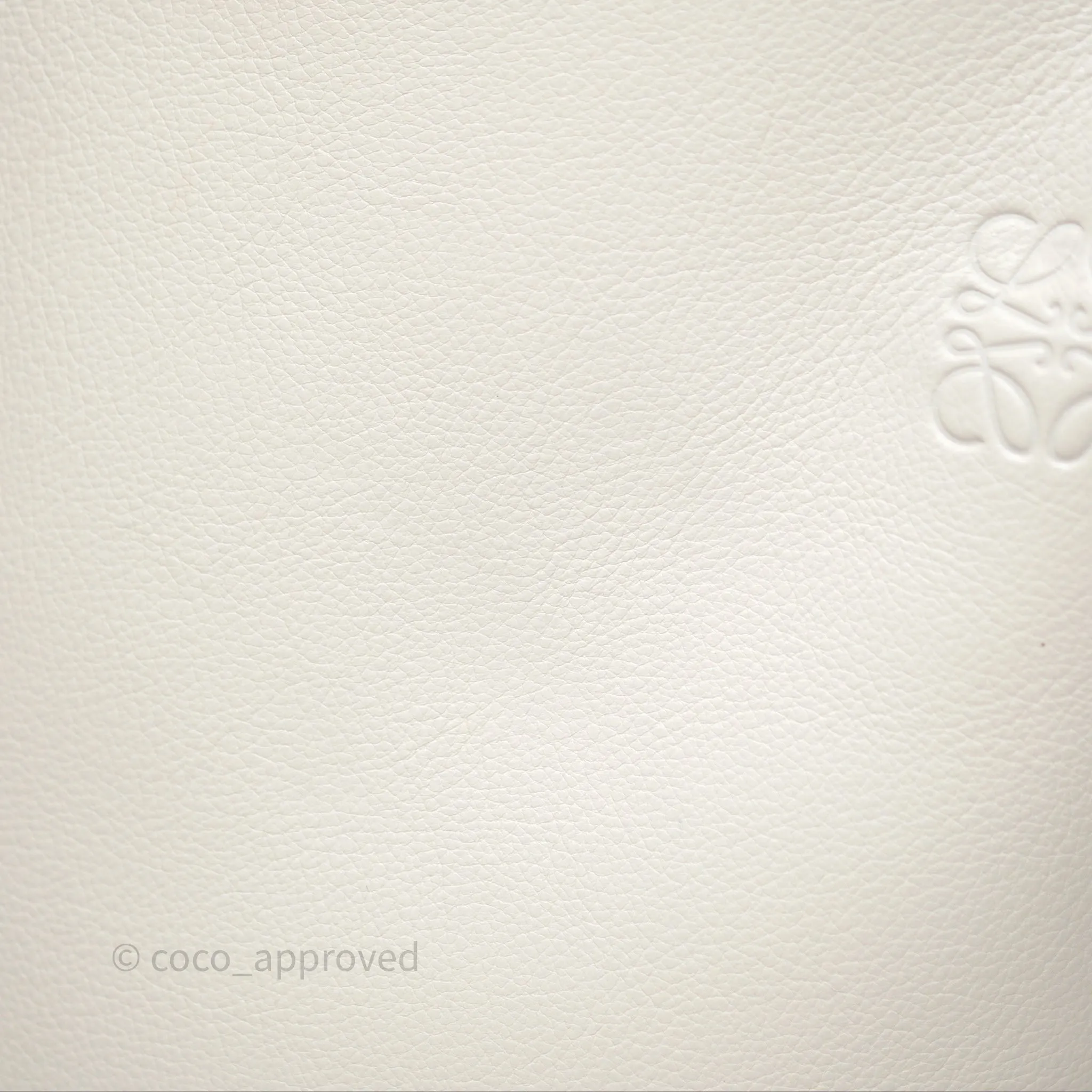 Loewe Gate Bucket Handle Bag Soft White Grained Calfskin
