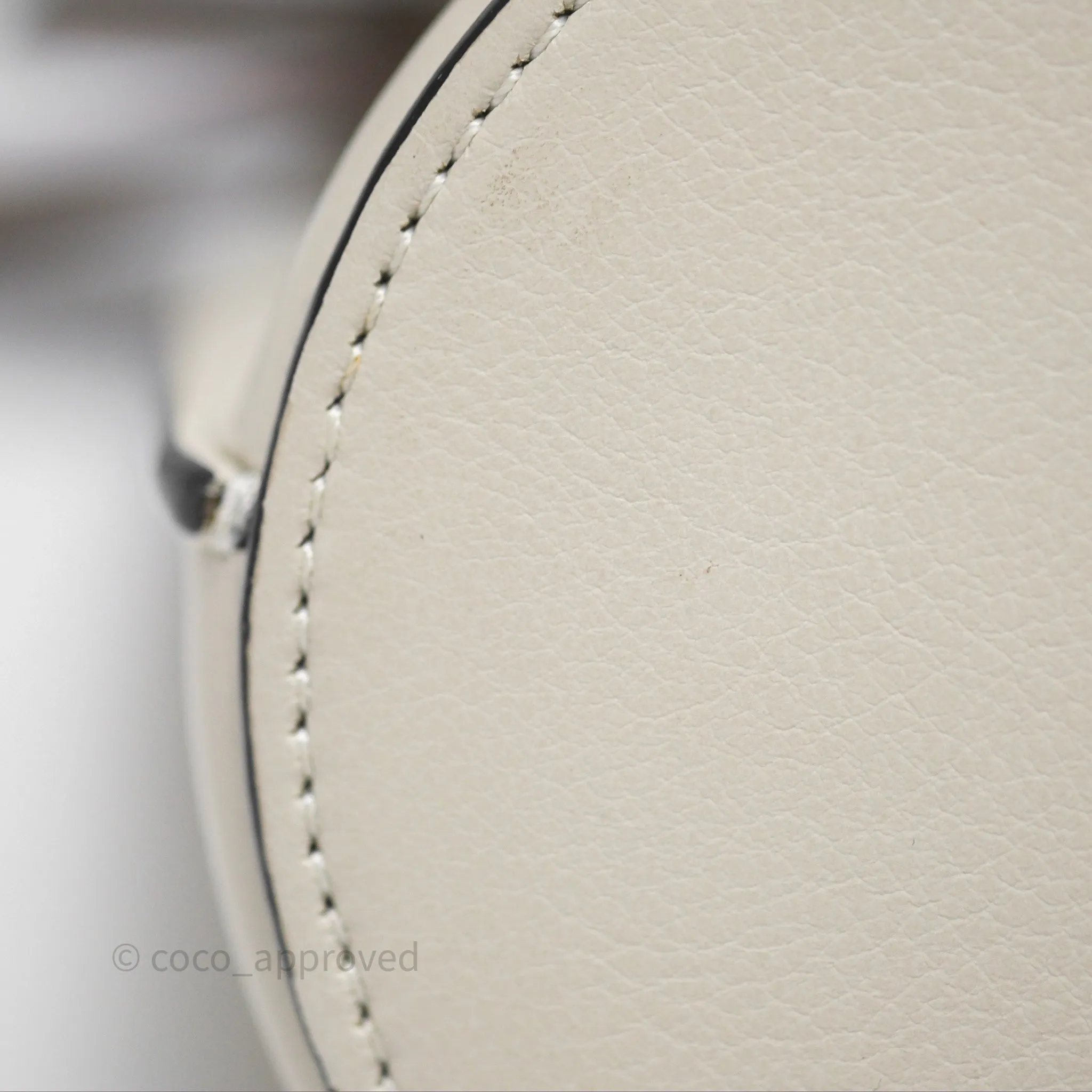 Loewe Gate Bucket Handle Bag Soft White Grained Calfskin