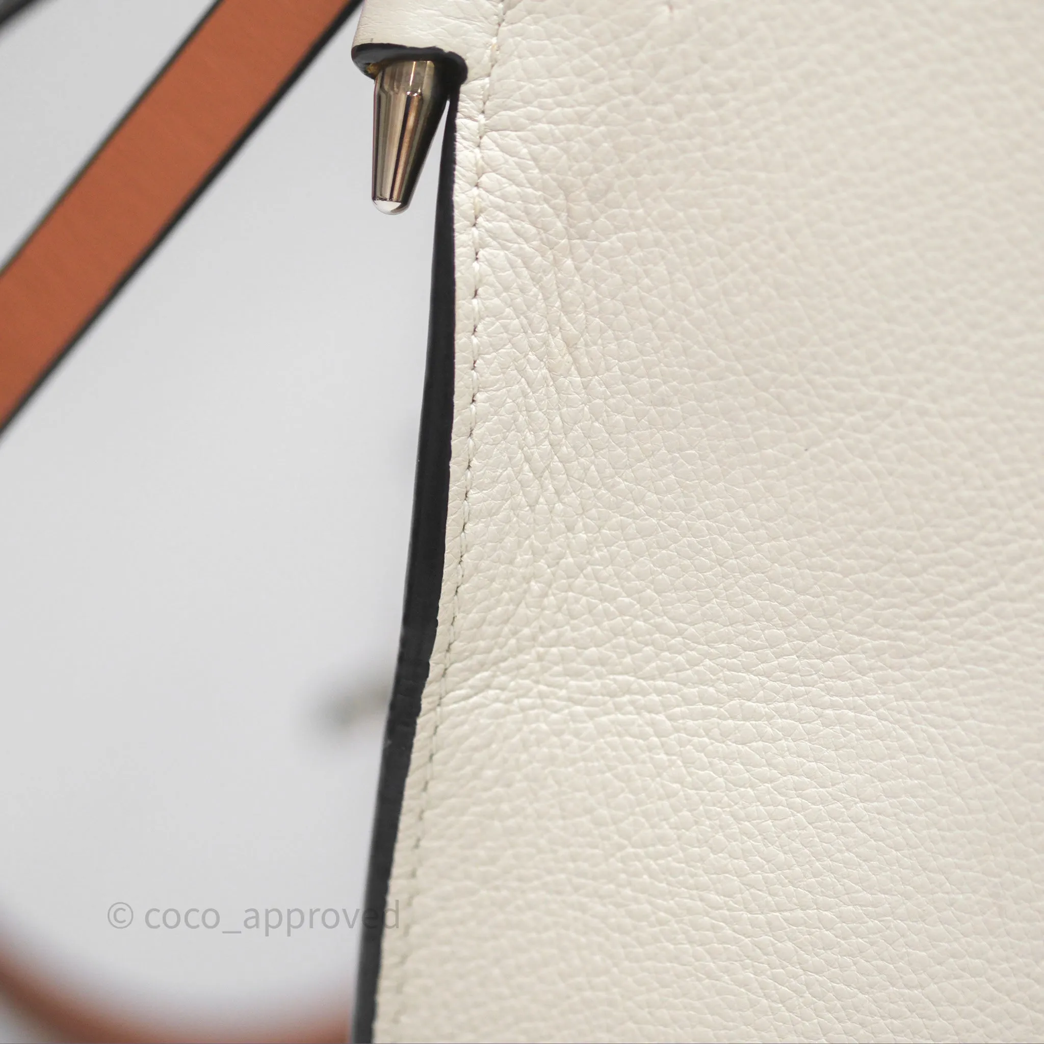 Loewe Gate Bucket Handle Bag Soft White Grained Calfskin