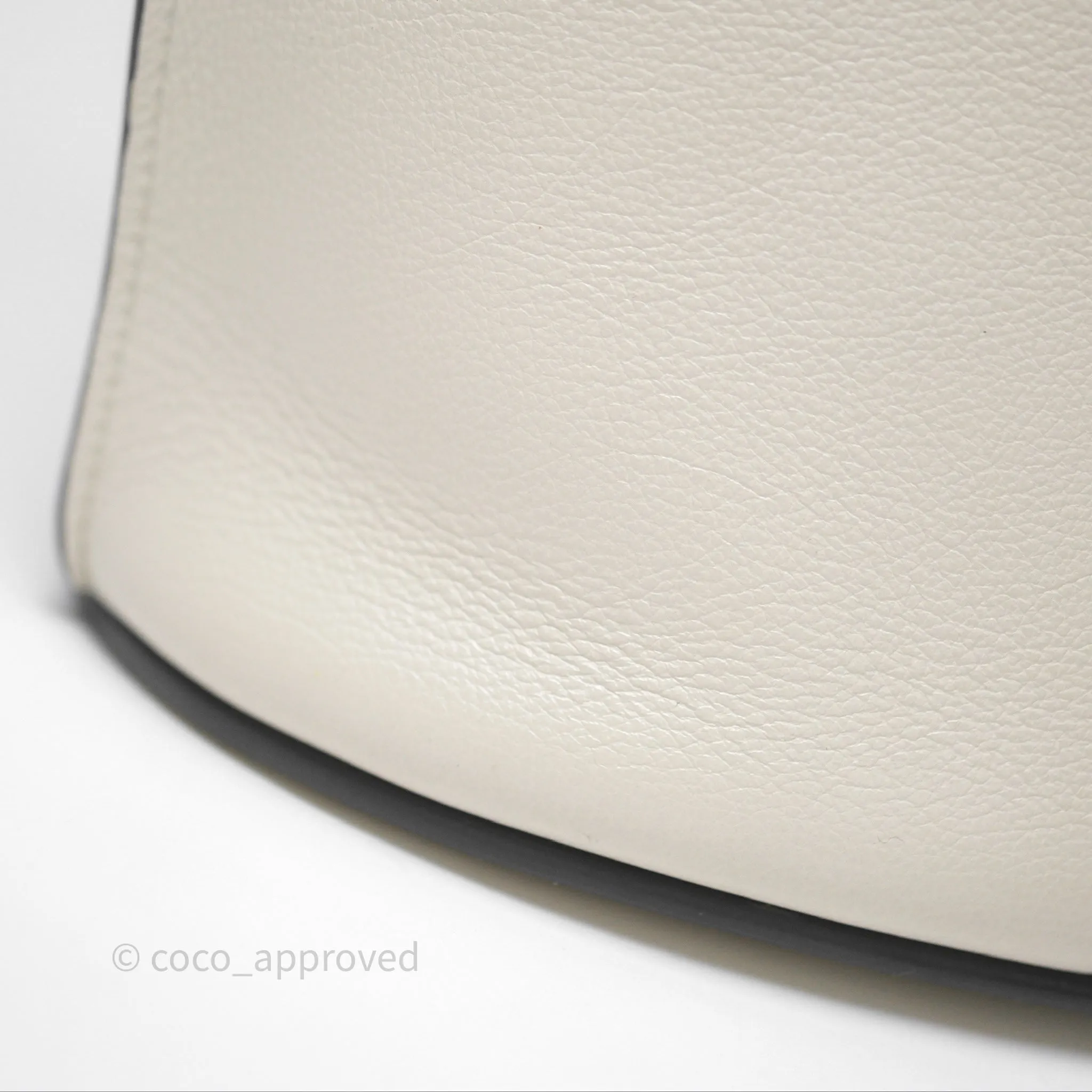Loewe Gate Bucket Handle Bag Soft White Grained Calfskin