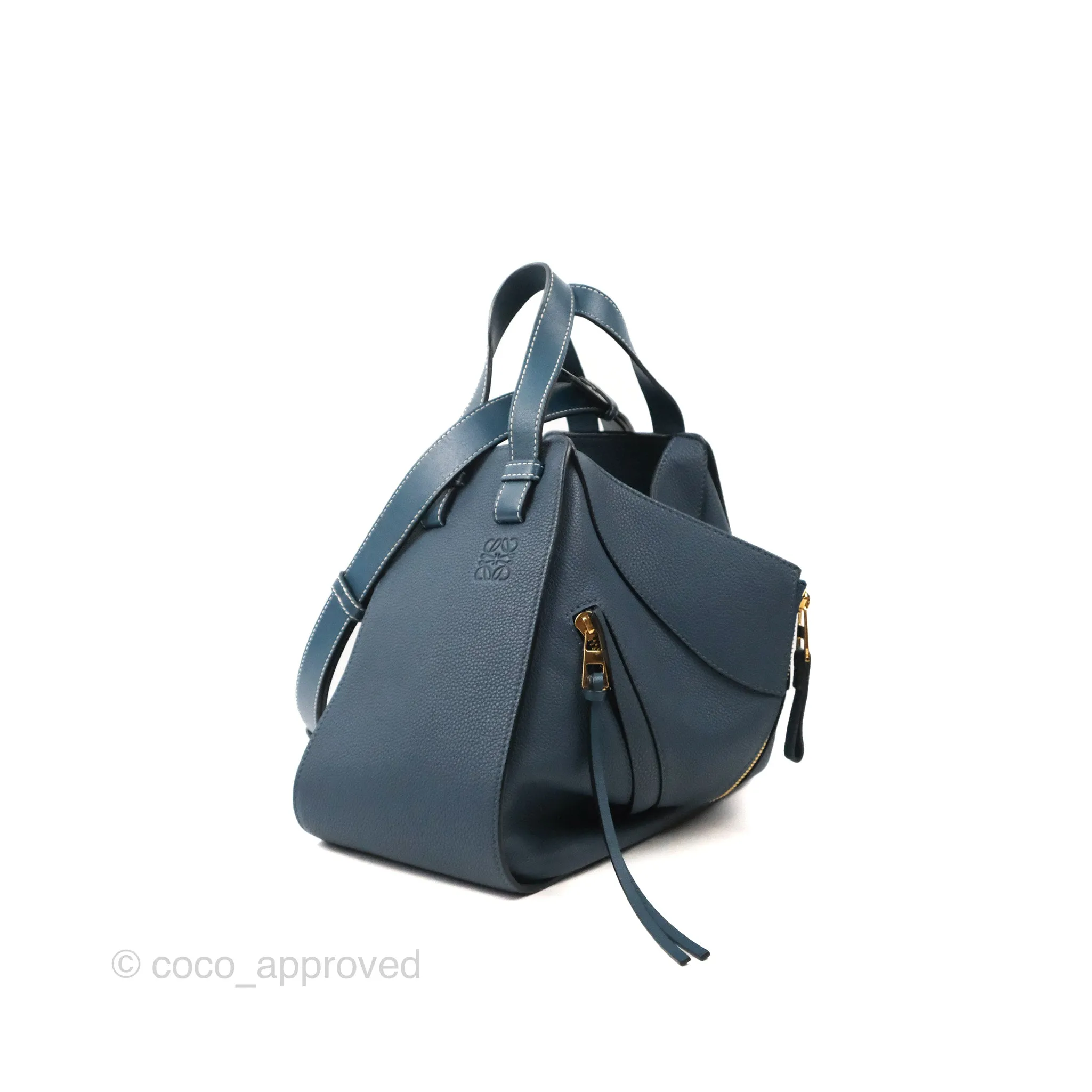 Loewe Hammock Small Shoulder Bag Navy Blue Soft Grained Calfskin