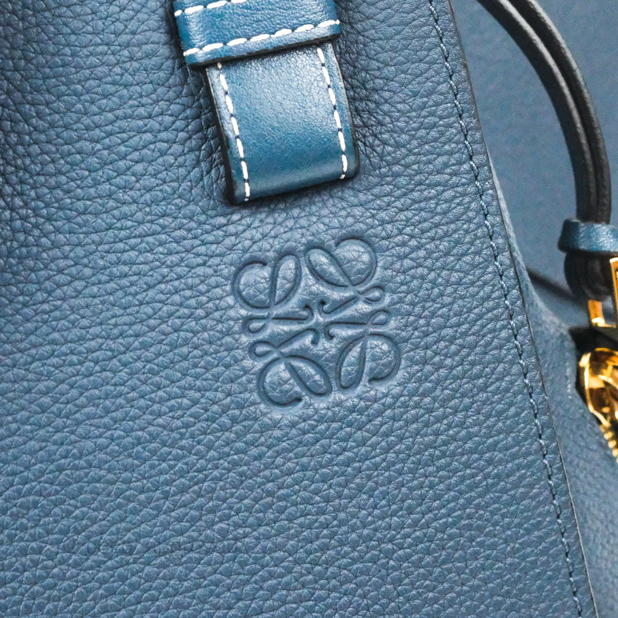 Loewe Hammock Small Shoulder Bag Navy Blue Soft Grained Calfskin