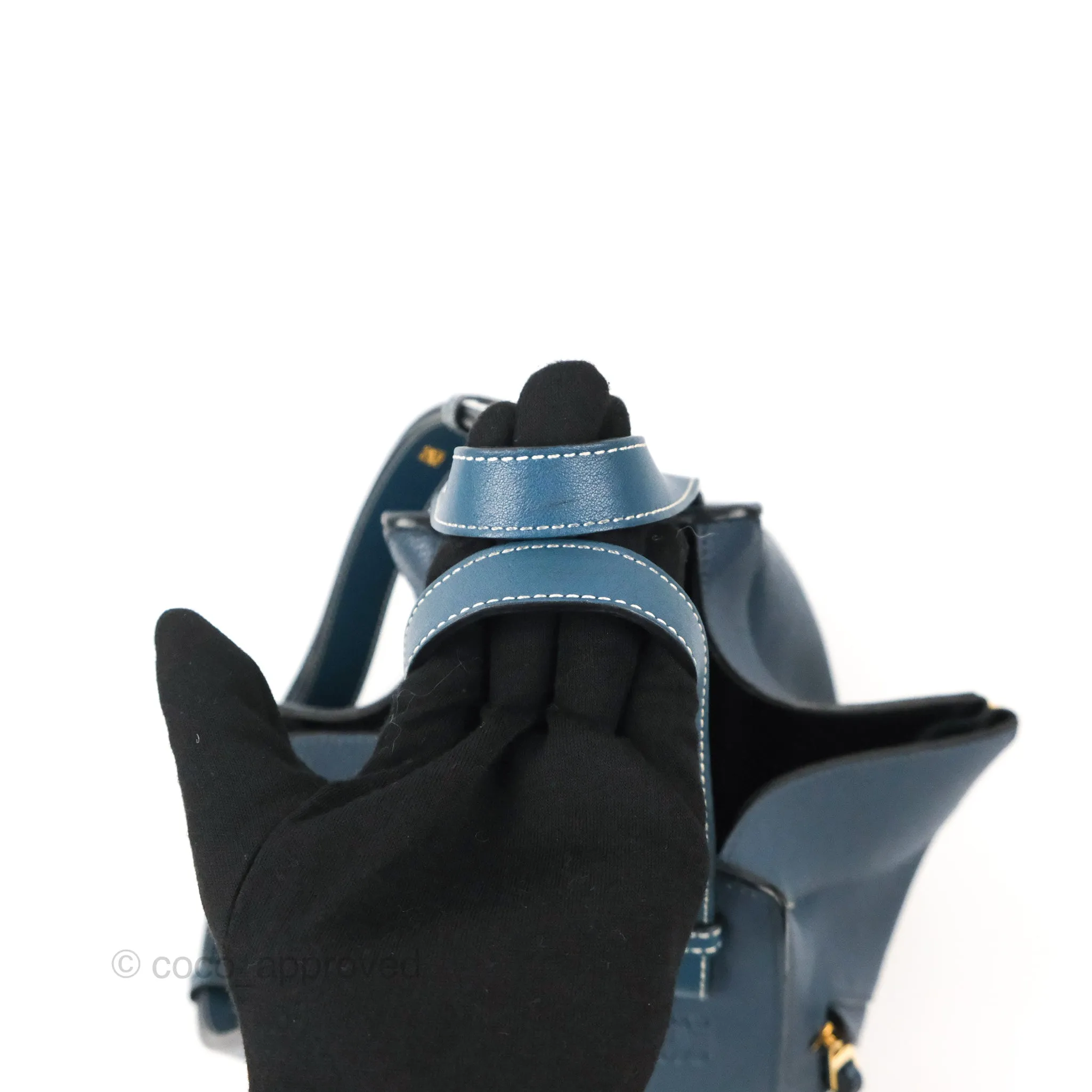 Loewe Hammock Small Shoulder Bag Navy Blue Soft Grained Calfskin