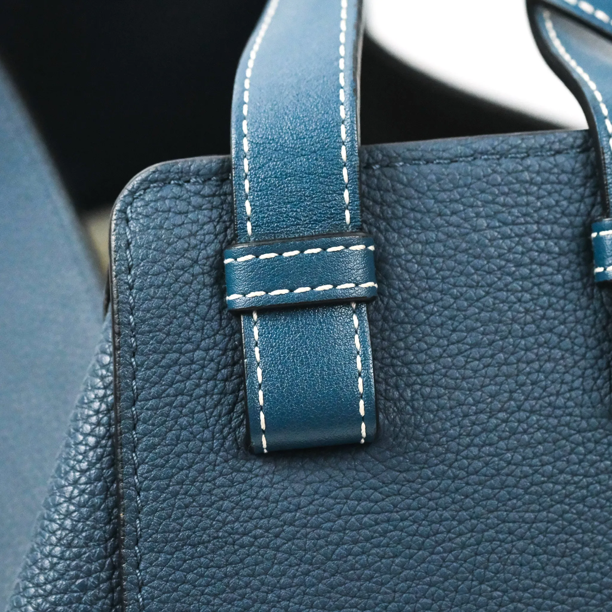 Loewe Hammock Small Shoulder Bag Navy Blue Soft Grained Calfskin