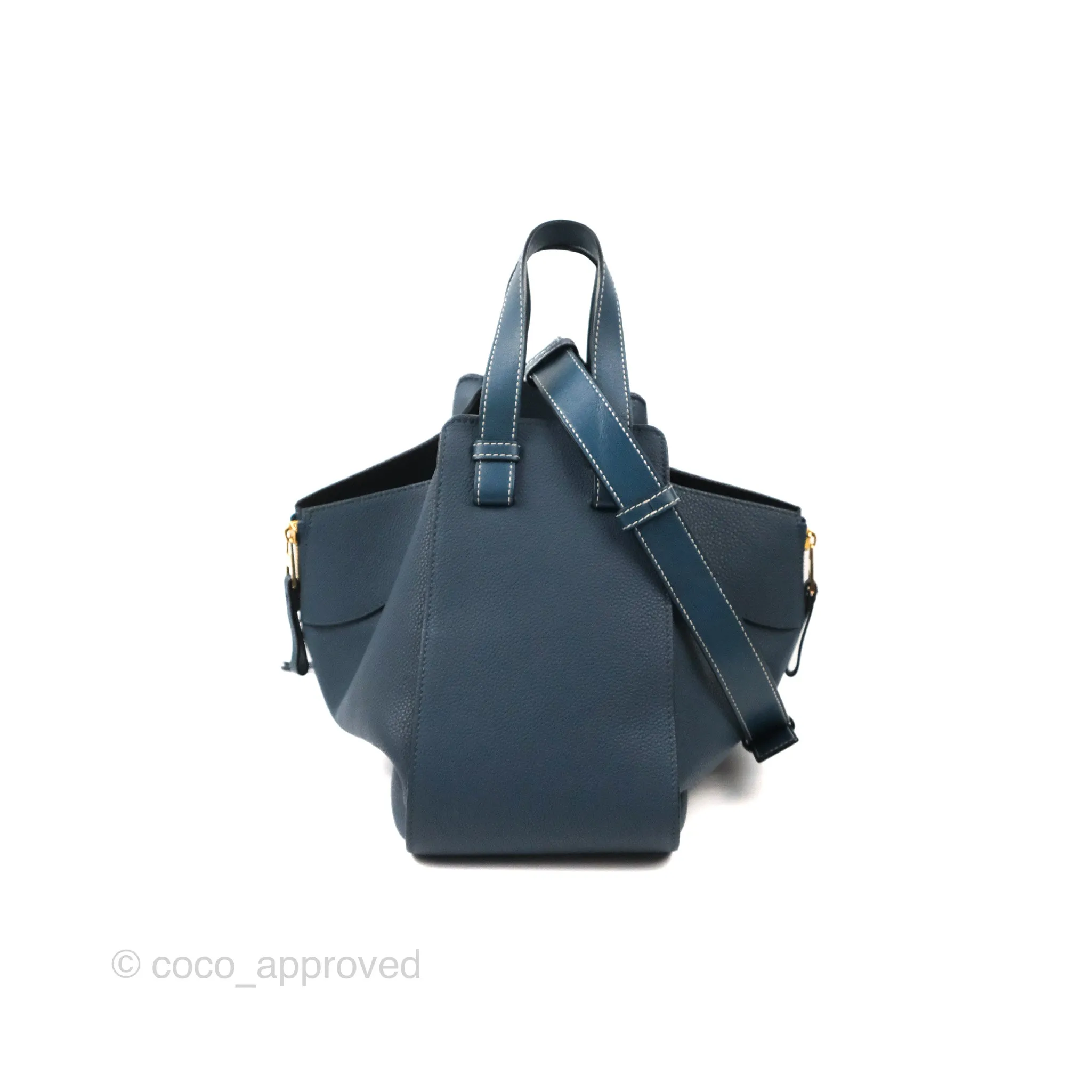 Loewe Hammock Small Shoulder Bag Navy Blue Soft Grained Calfskin