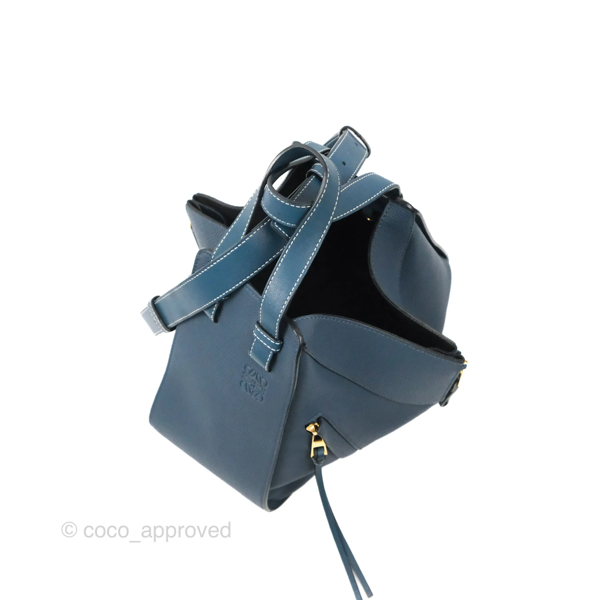 Loewe Hammock Small Shoulder Bag Navy Blue Soft Grained Calfskin