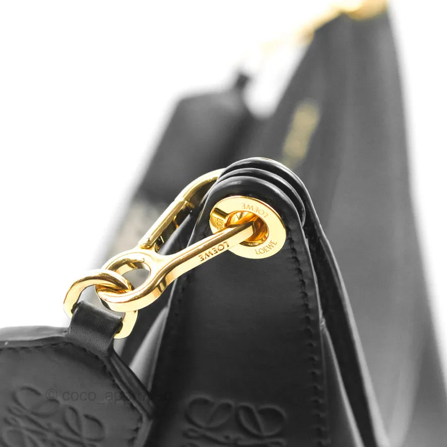 Loewe Luna Bag Black Satin Calfskin Jacquard Strap