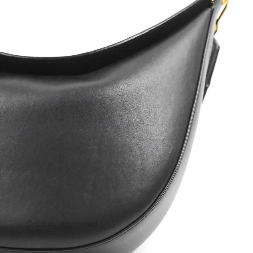 Loewe Luna Bag Black Satin Calfskin Jacquard Strap