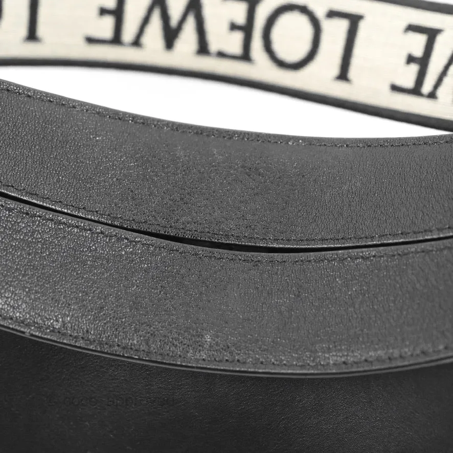 Loewe Luna Bag Black Satin Calfskin Jacquard Strap