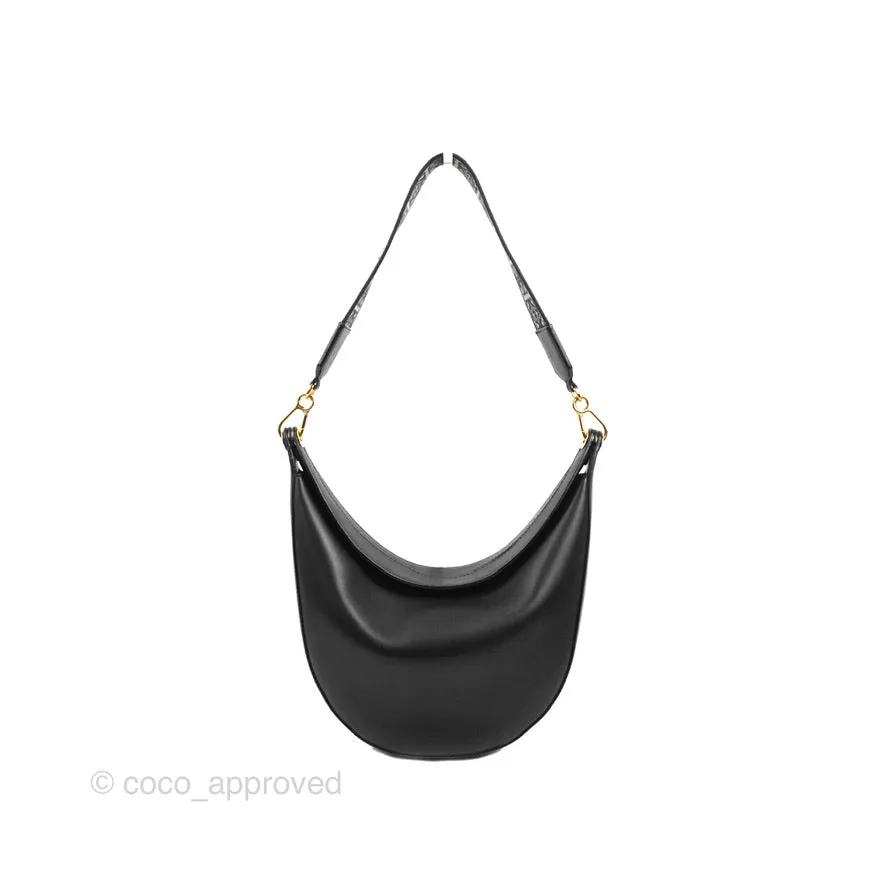 Loewe Luna Bag Black Satin Calfskin Jacquard Strap
