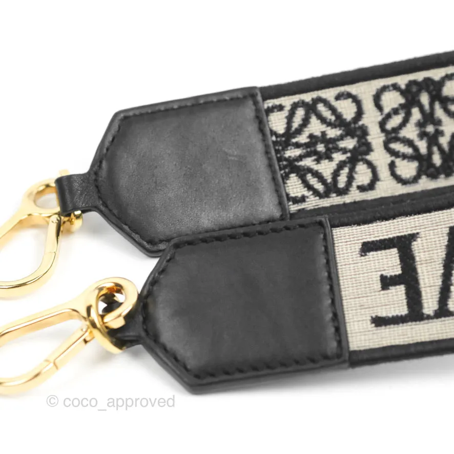 Loewe Luna Bag Black Satin Calfskin Jacquard Strap