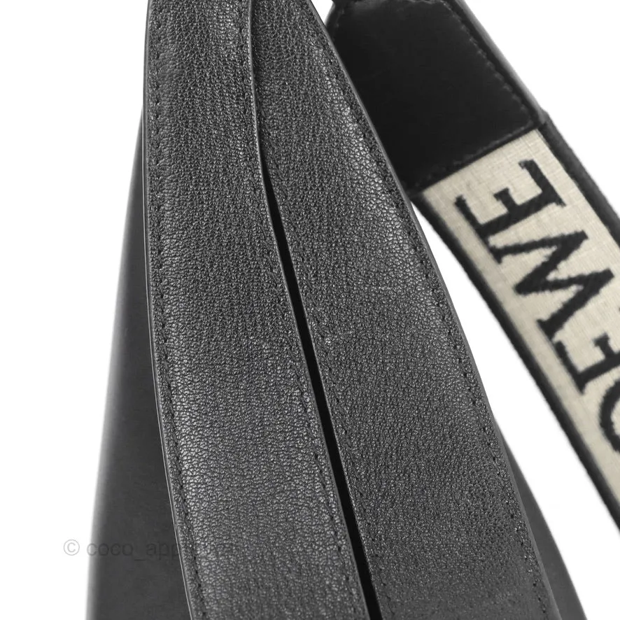 Loewe Luna Bag Black Satin Calfskin Jacquard Strap