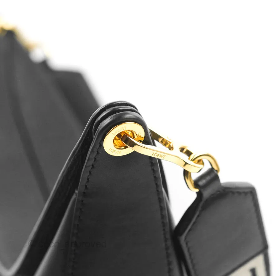 Loewe Luna Bag Black Satin Calfskin Jacquard Strap