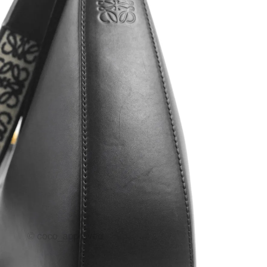 Loewe Luna Bag Black Satin Calfskin Jacquard Strap