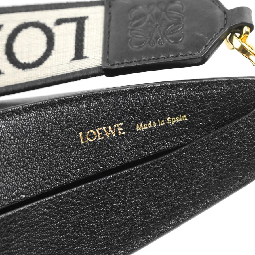 Loewe Luna Bag Black Satin Calfskin Jacquard Strap