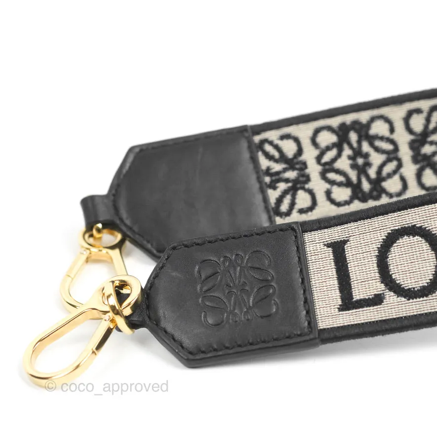 Loewe Luna Bag Black Satin Calfskin Jacquard Strap