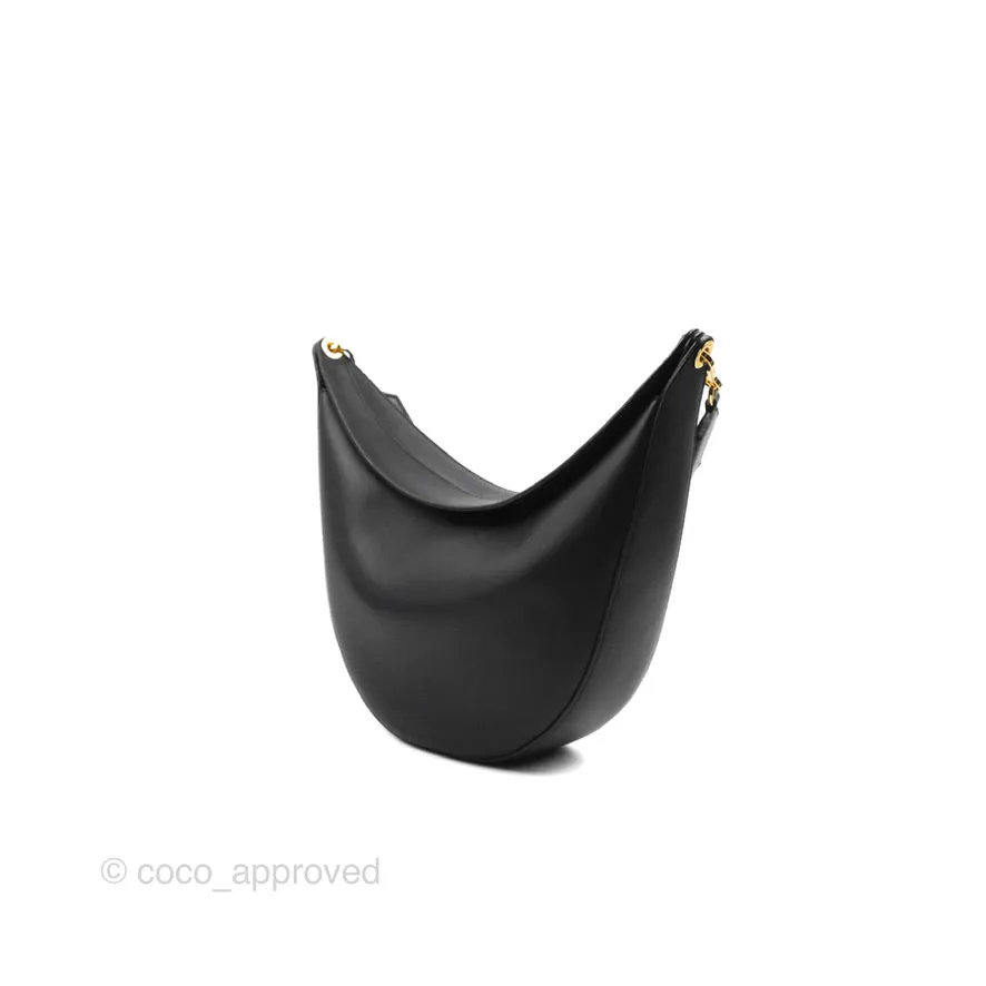 Loewe Luna Bag Black Satin Calfskin Jacquard Strap
