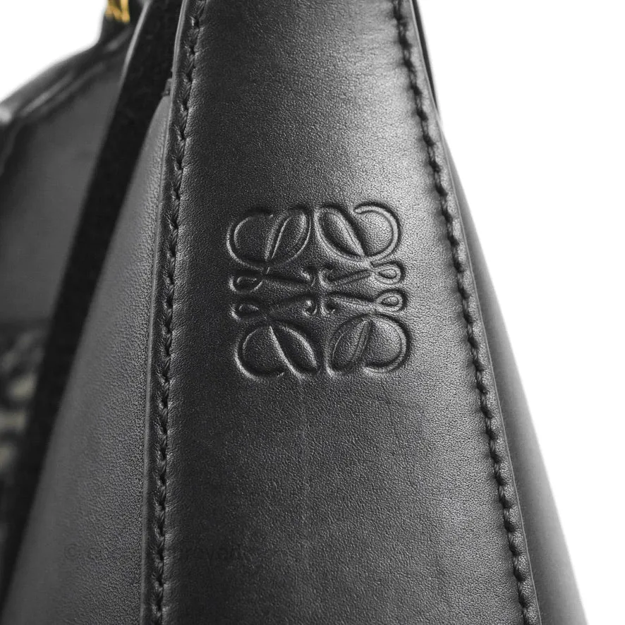 Loewe Luna Bag Black Satin Calfskin Jacquard Strap