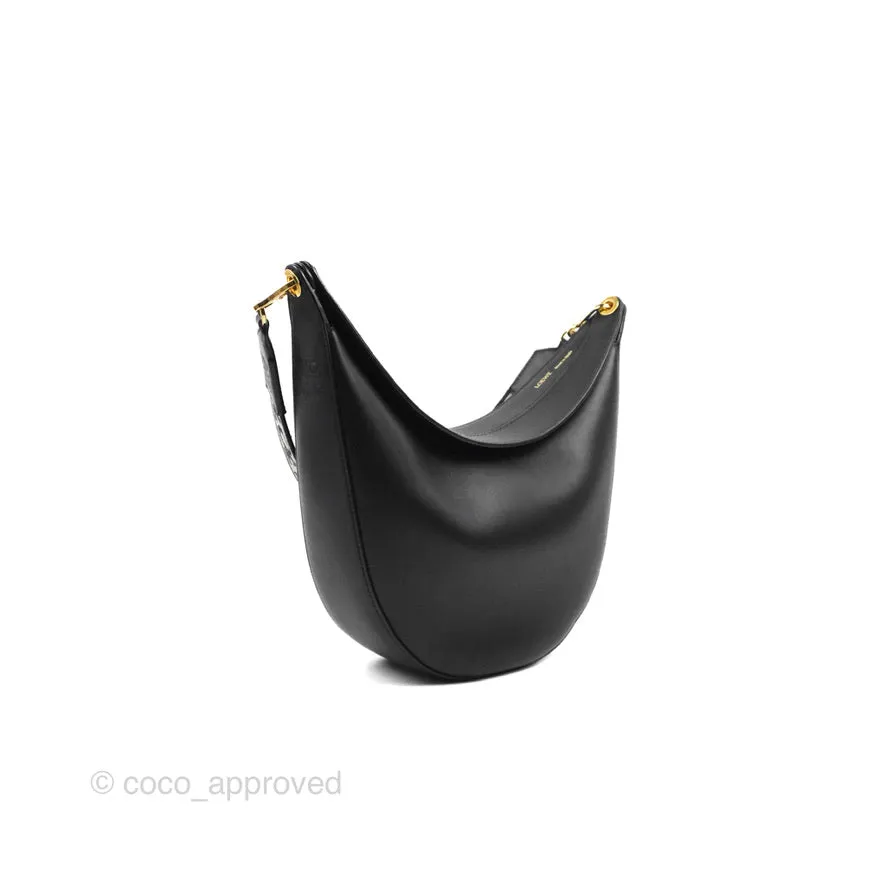 Loewe Luna Bag Black Satin Calfskin Jacquard Strap