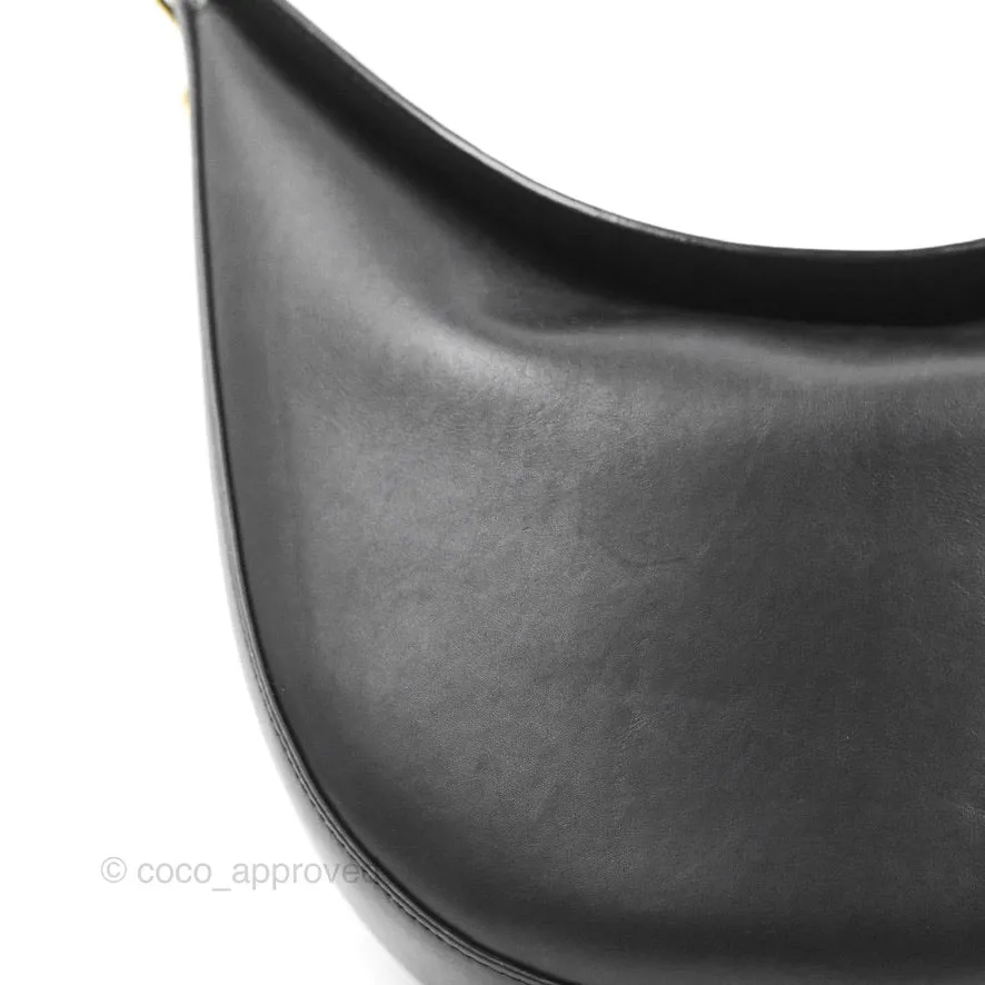 Loewe Luna Bag Black Satin Calfskin Jacquard Strap