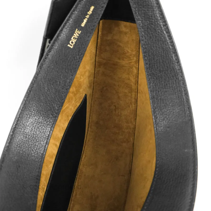 Loewe Luna Bag Black Satin Calfskin Jacquard Strap