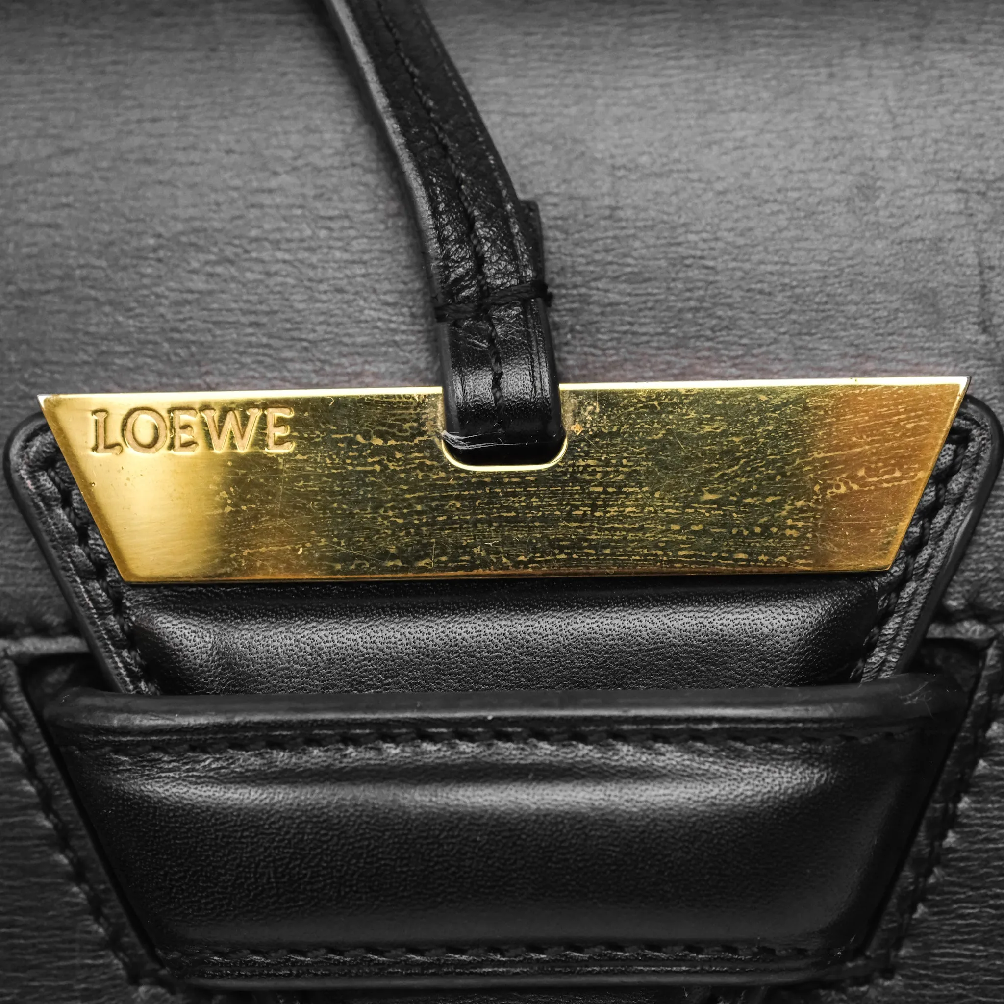 Loewe Medium Barcelona Shoulder Bag Black Calfskin