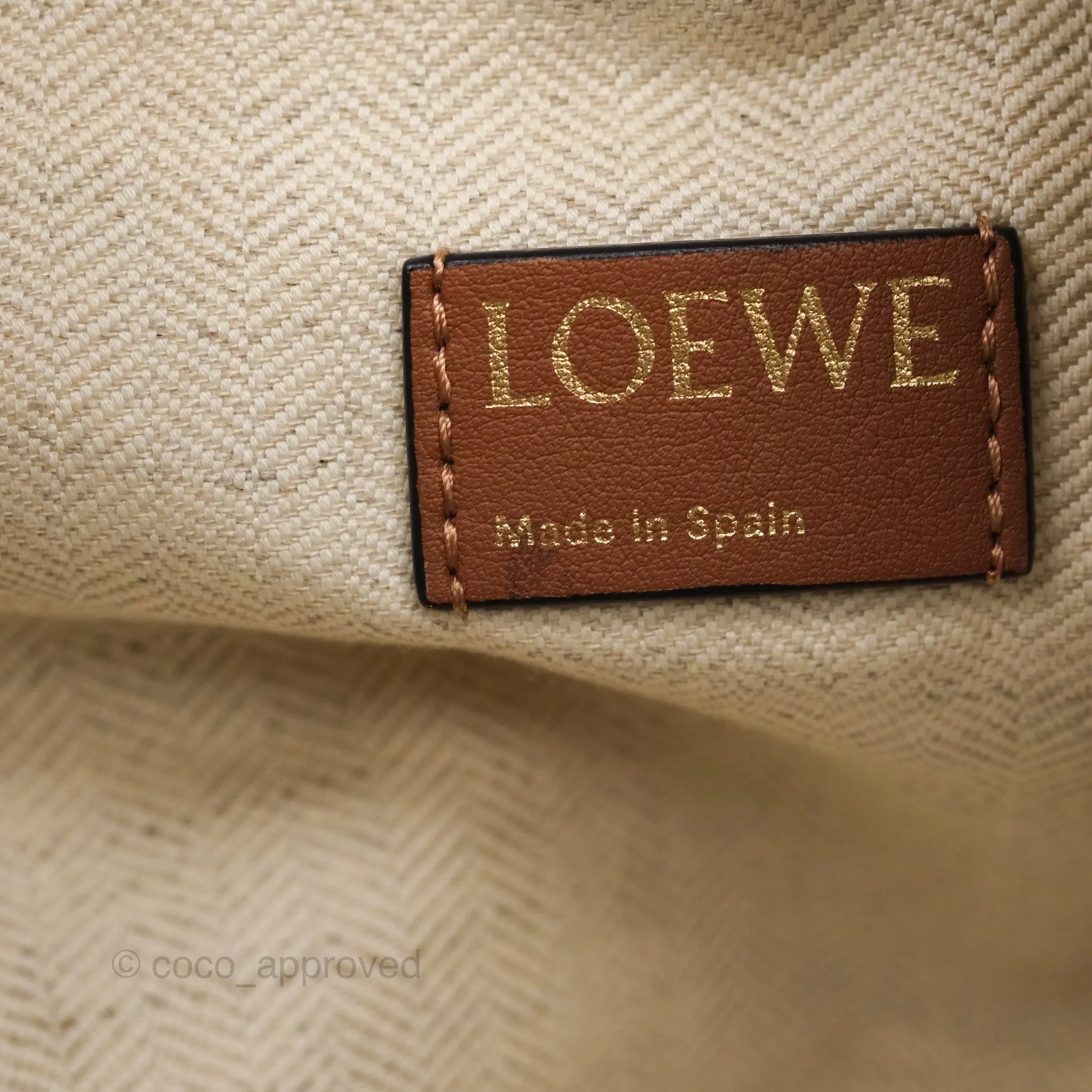 Loewe Medium Cubi Bag Anagram Jacquard & Calfskin Ecru/Tan