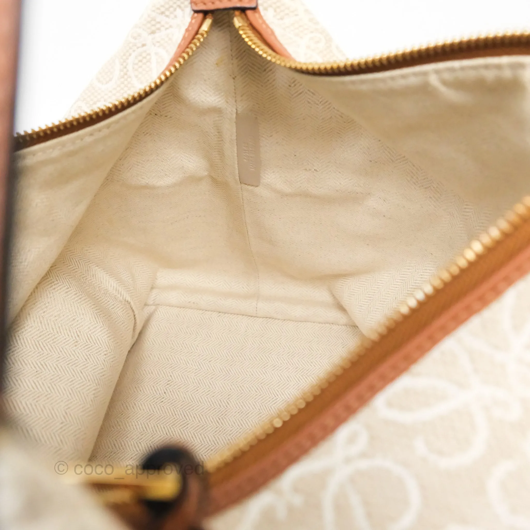 Loewe Medium Cubi Bag Anagram Jacquard & Calfskin Ecru/Tan