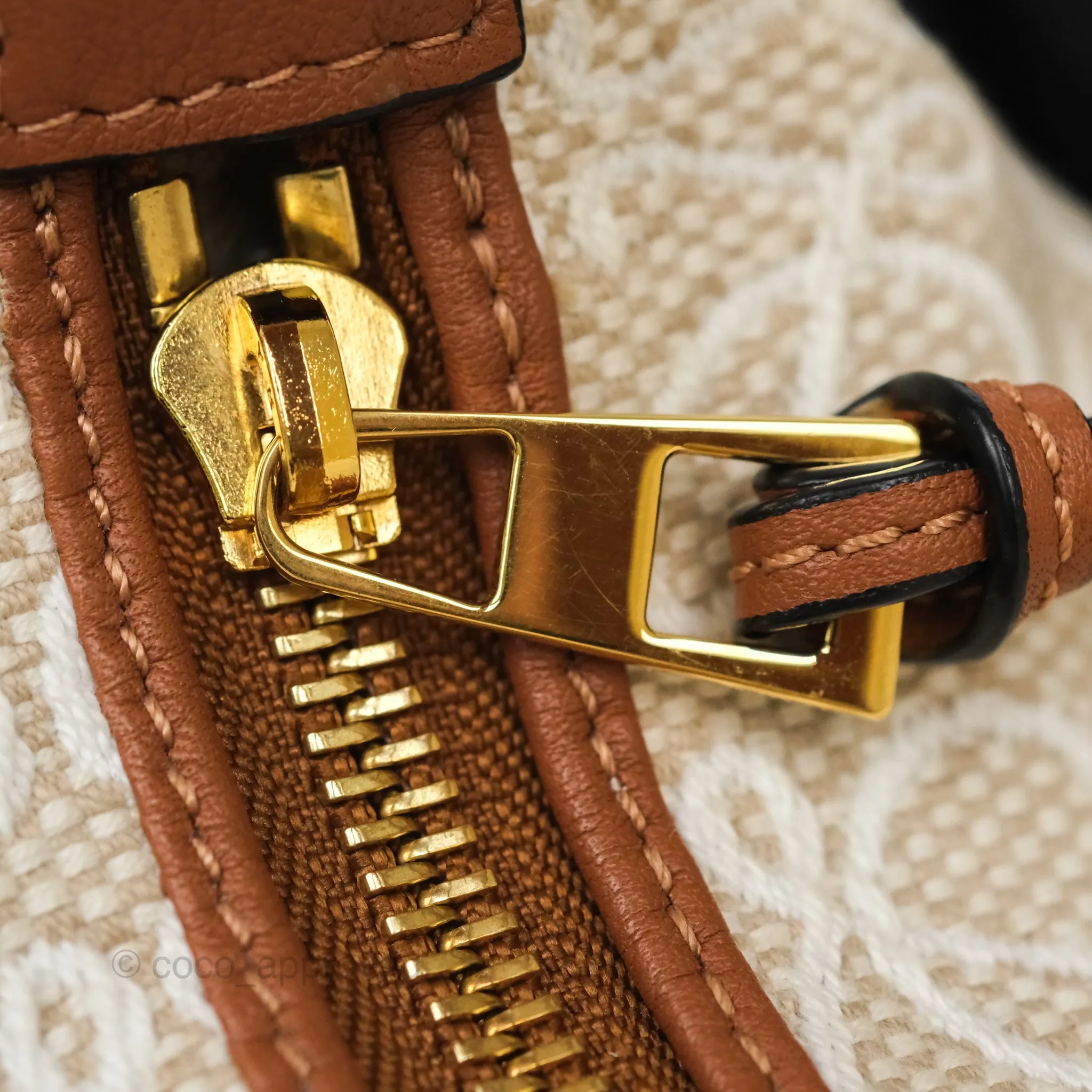 Loewe Medium Cubi Bag Anagram Jacquard & Calfskin Ecru/Tan