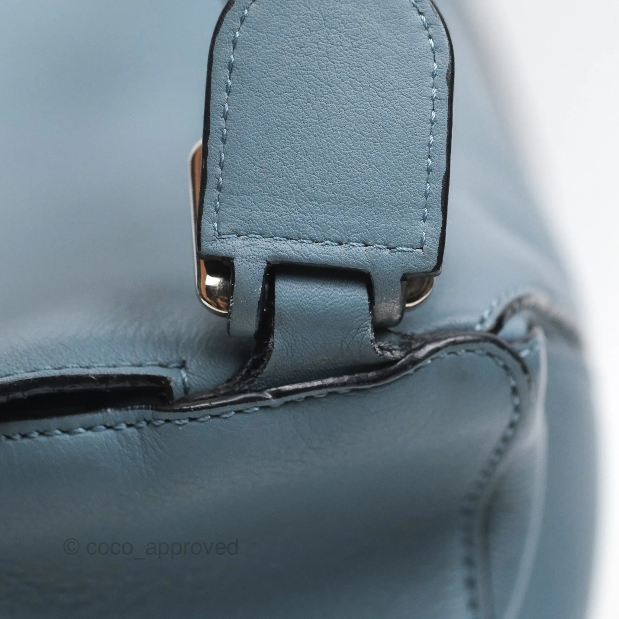 Loewe Medium Puzzle Bag Blue Calfskin Silver Hardware