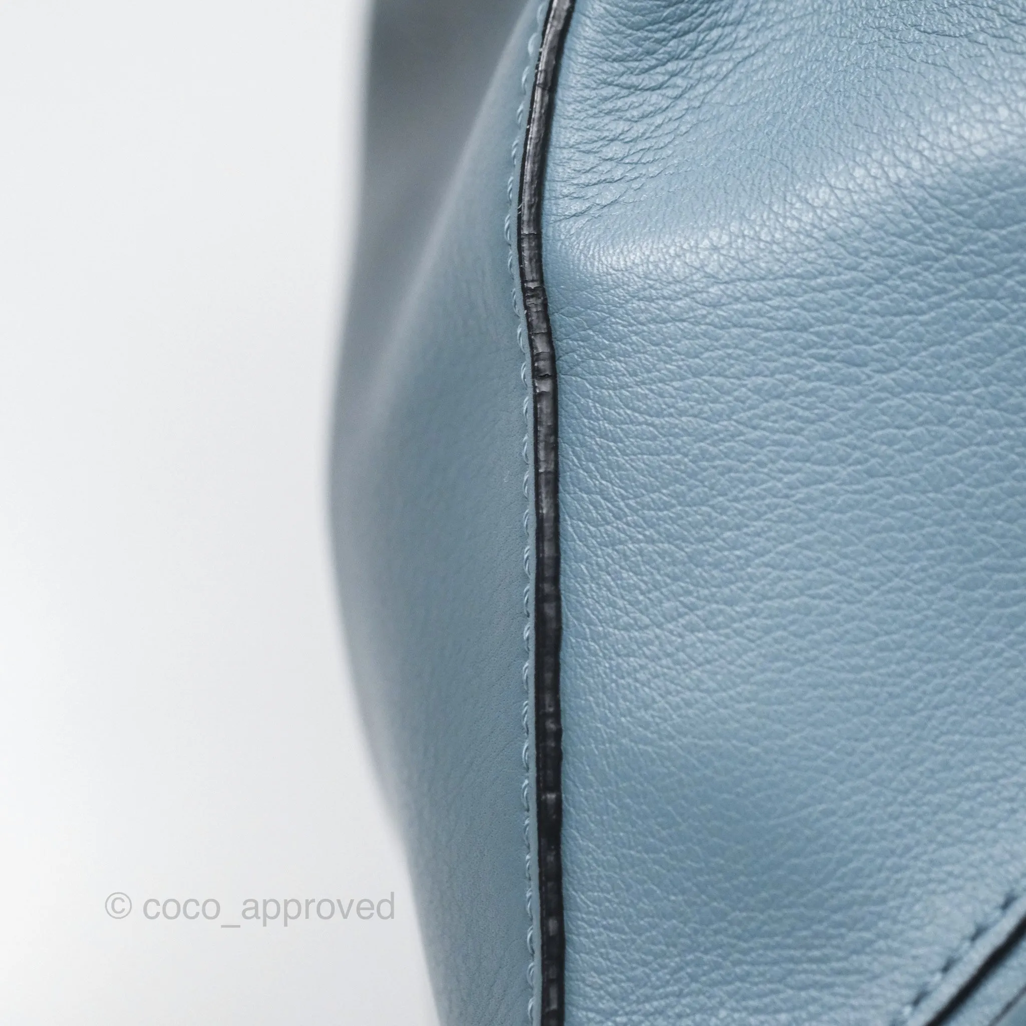Loewe Medium Puzzle Bag Blue Calfskin Silver Hardware