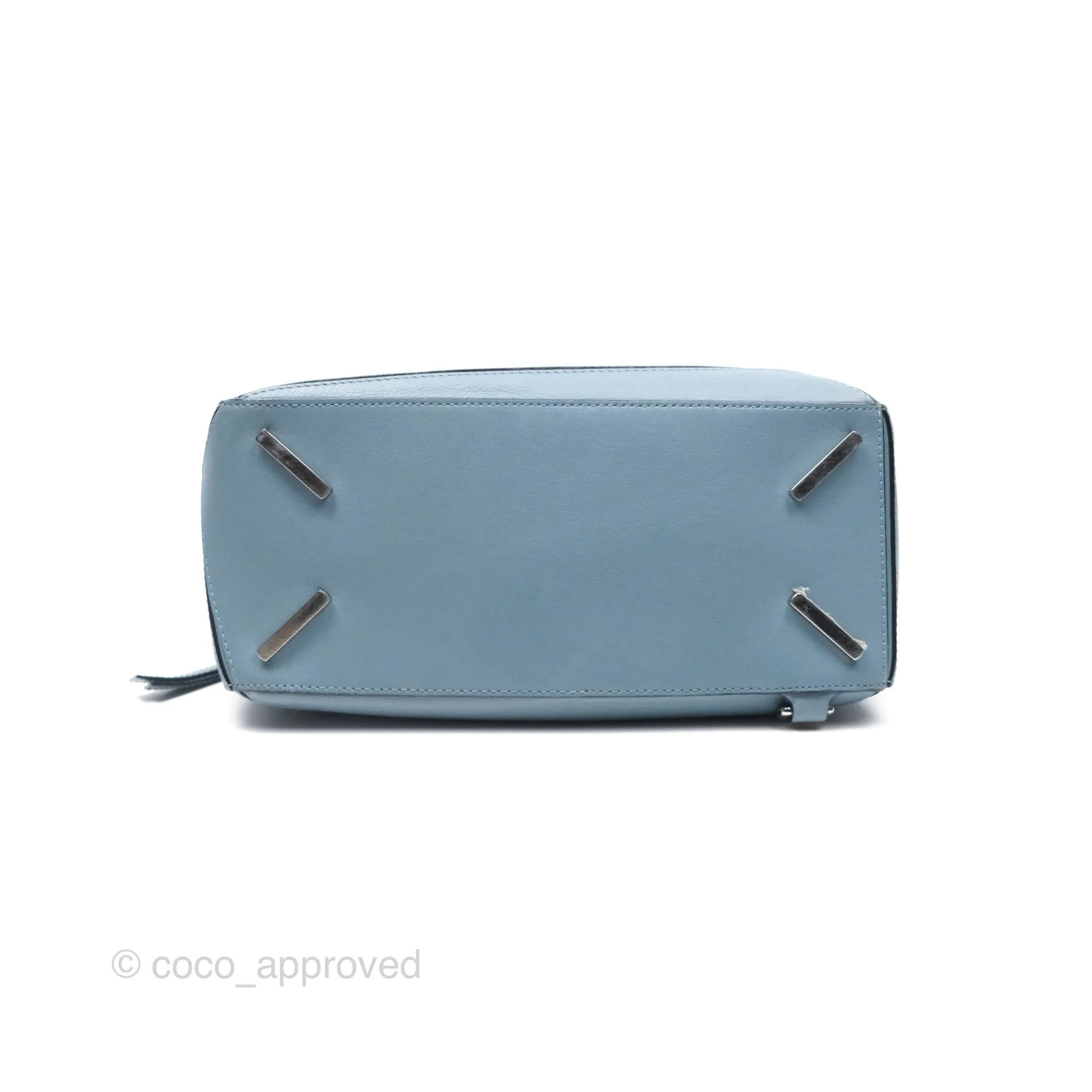 Loewe Medium Puzzle Bag Blue Calfskin Silver Hardware