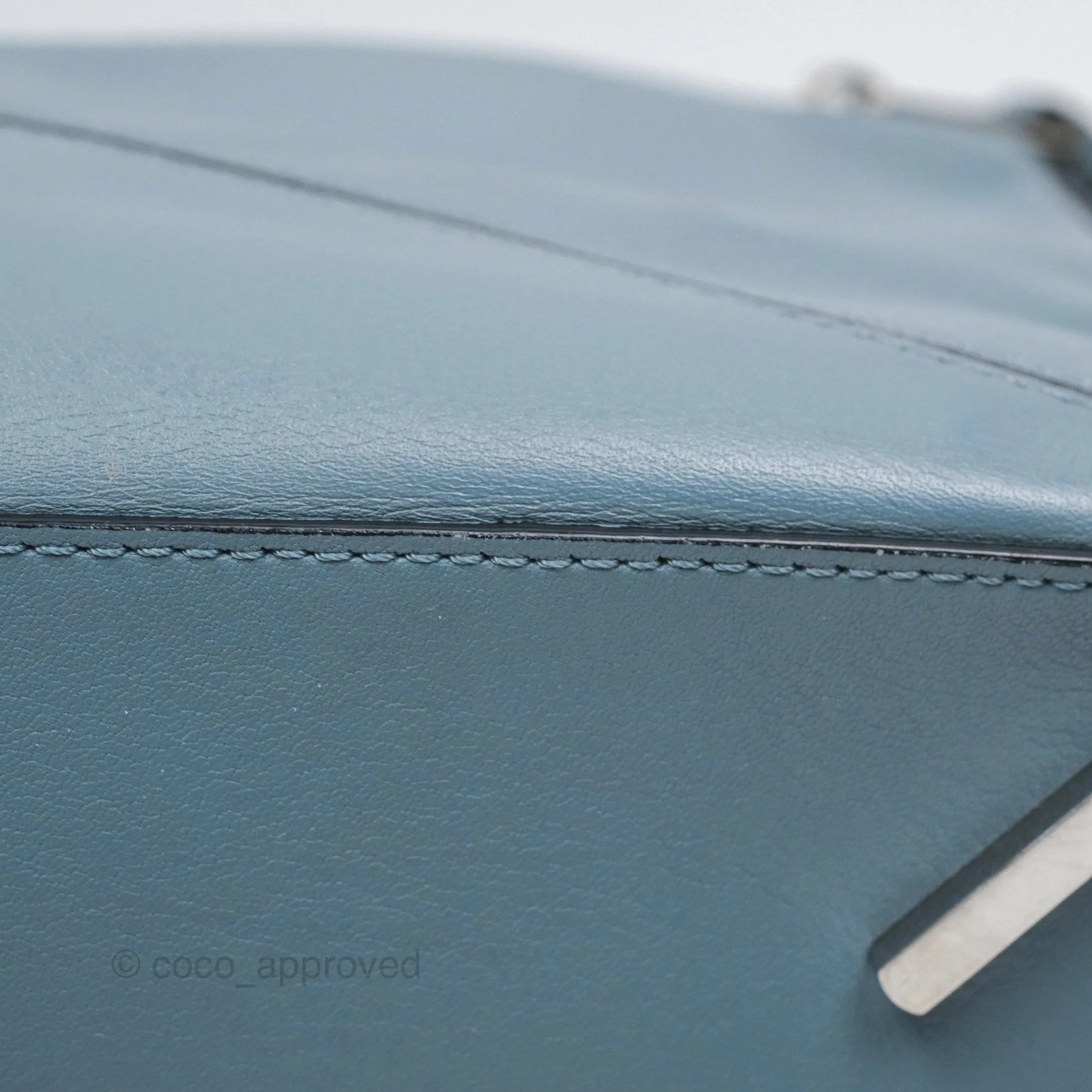 Loewe Medium Puzzle Bag Blue Calfskin Silver Hardware