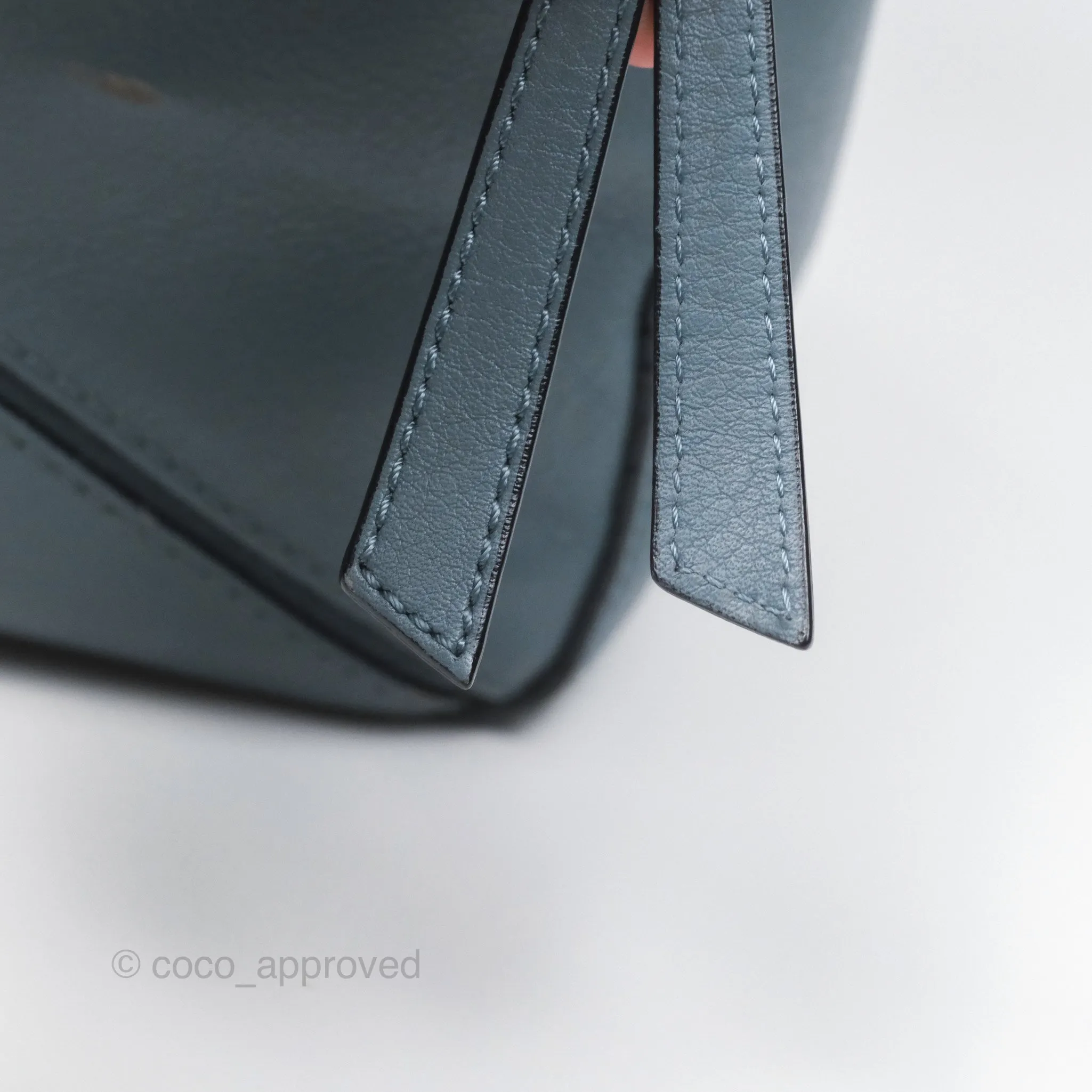 Loewe Medium Puzzle Bag Blue Calfskin Silver Hardware