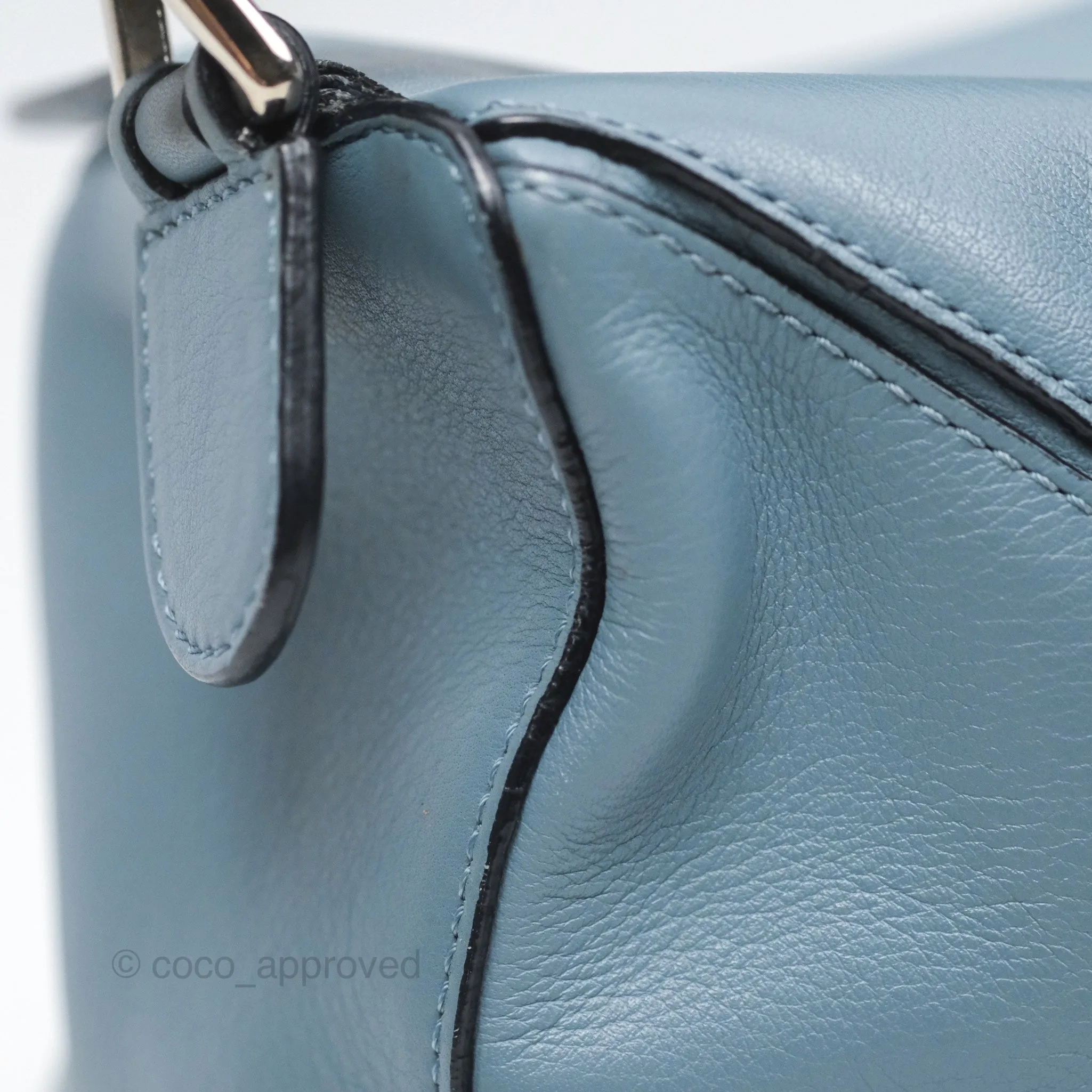 Loewe Medium Puzzle Bag Blue Calfskin Silver Hardware